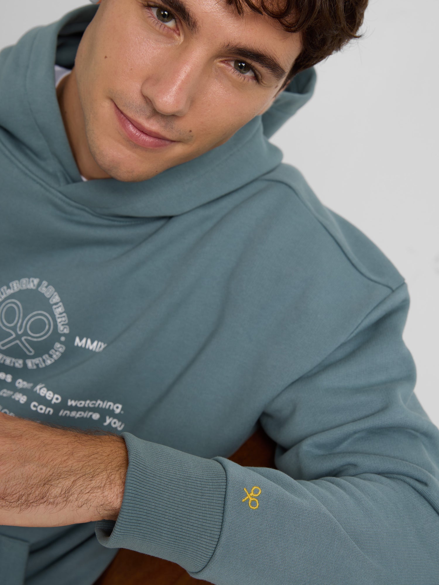 Sudadera capucha relaxed fit claim petroleo