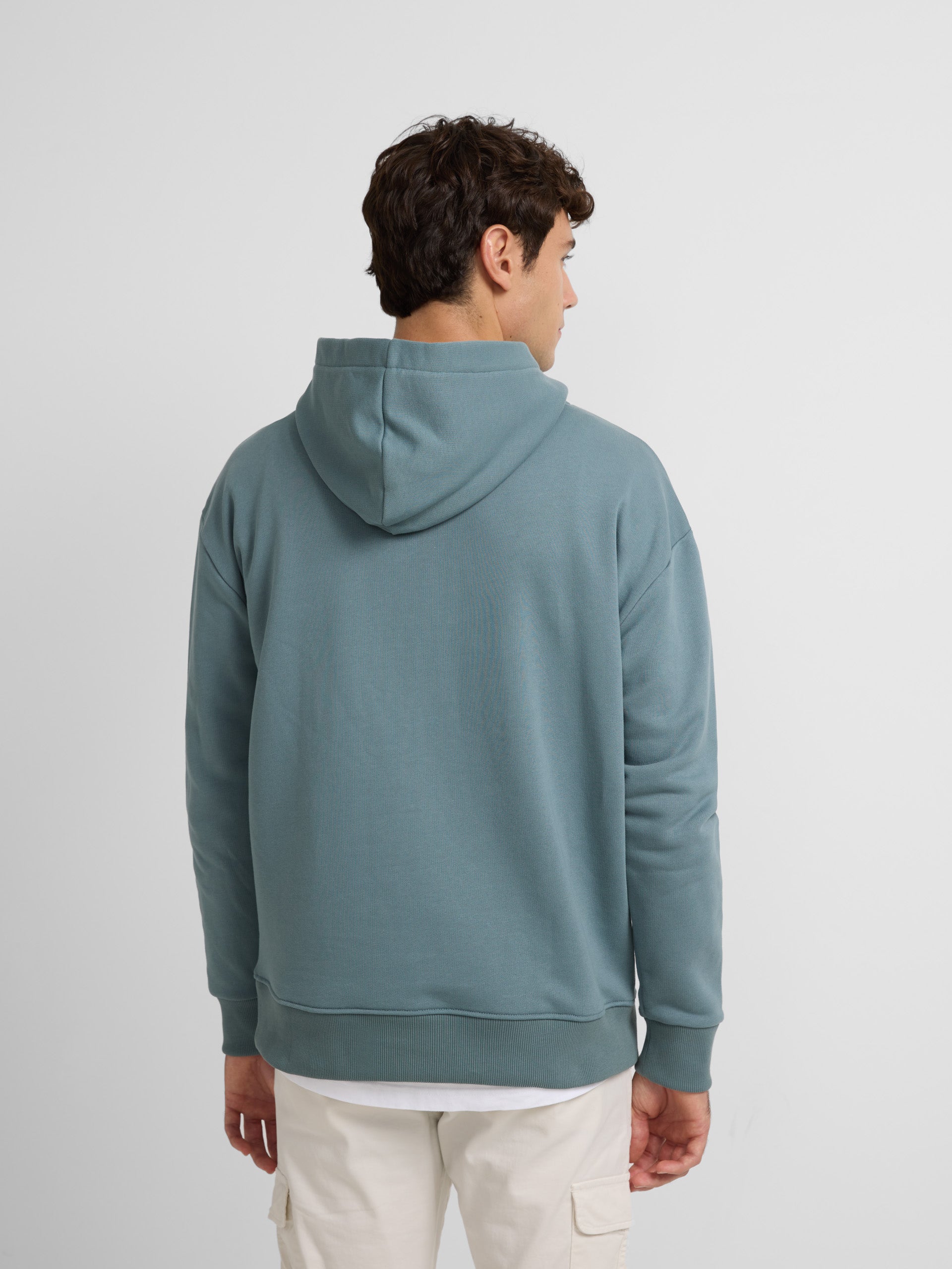 Relaxed fit hoodie claim petroleum