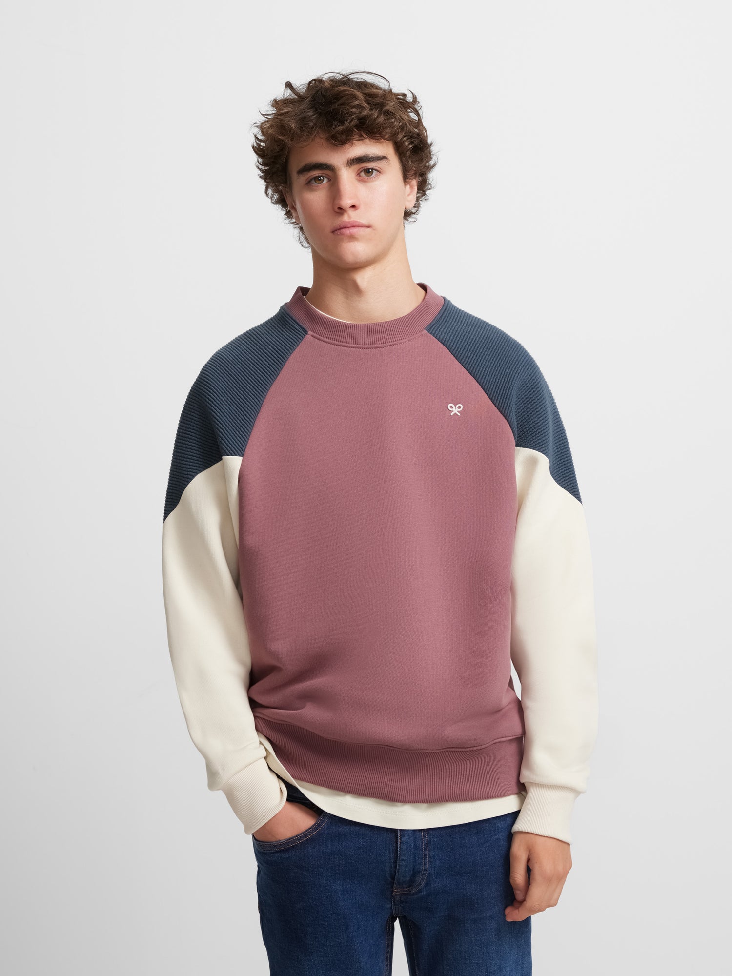 Special fit sweatshirt in burgundy multicolour