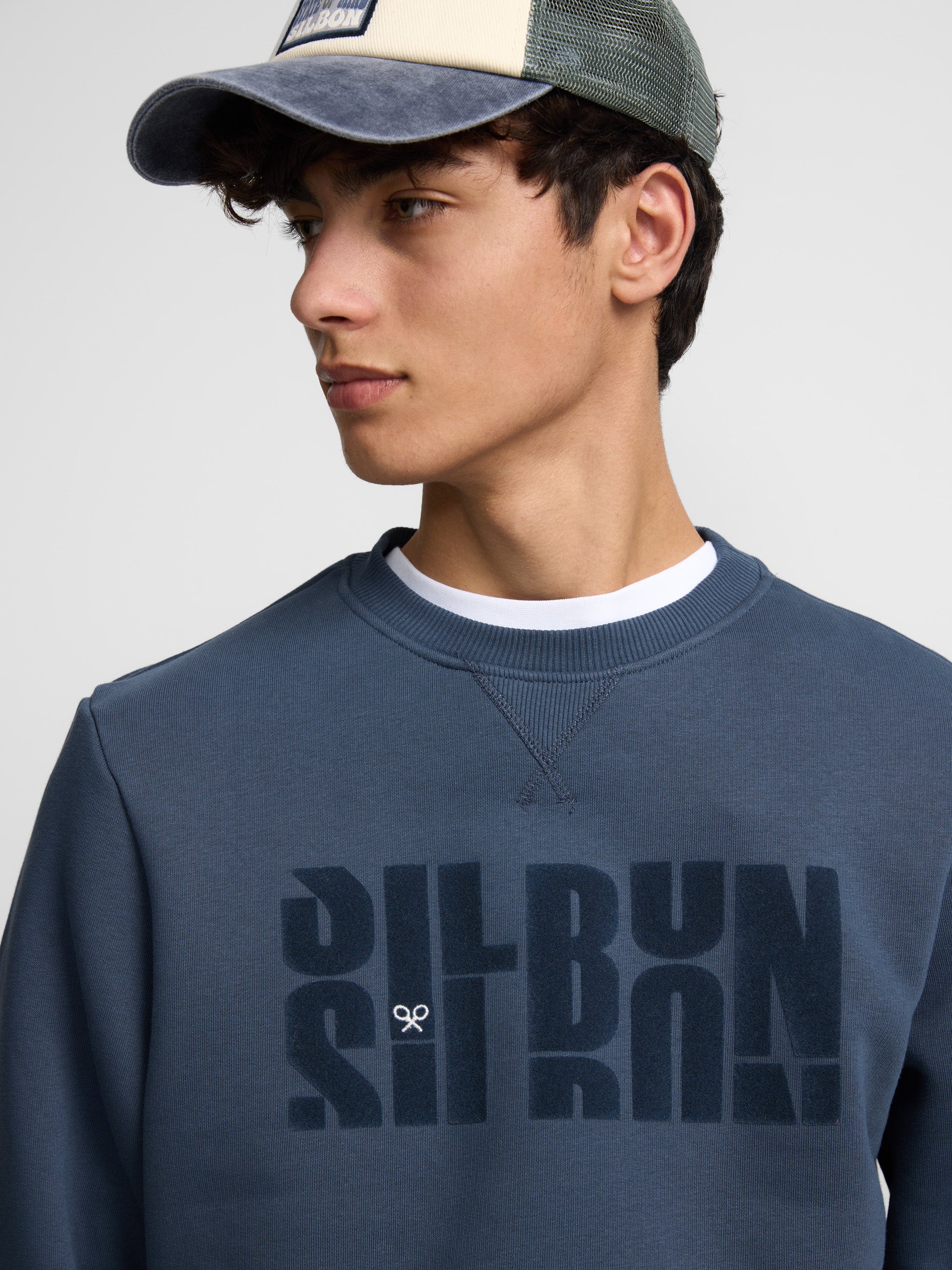 Sudadera letras silbon azul marino