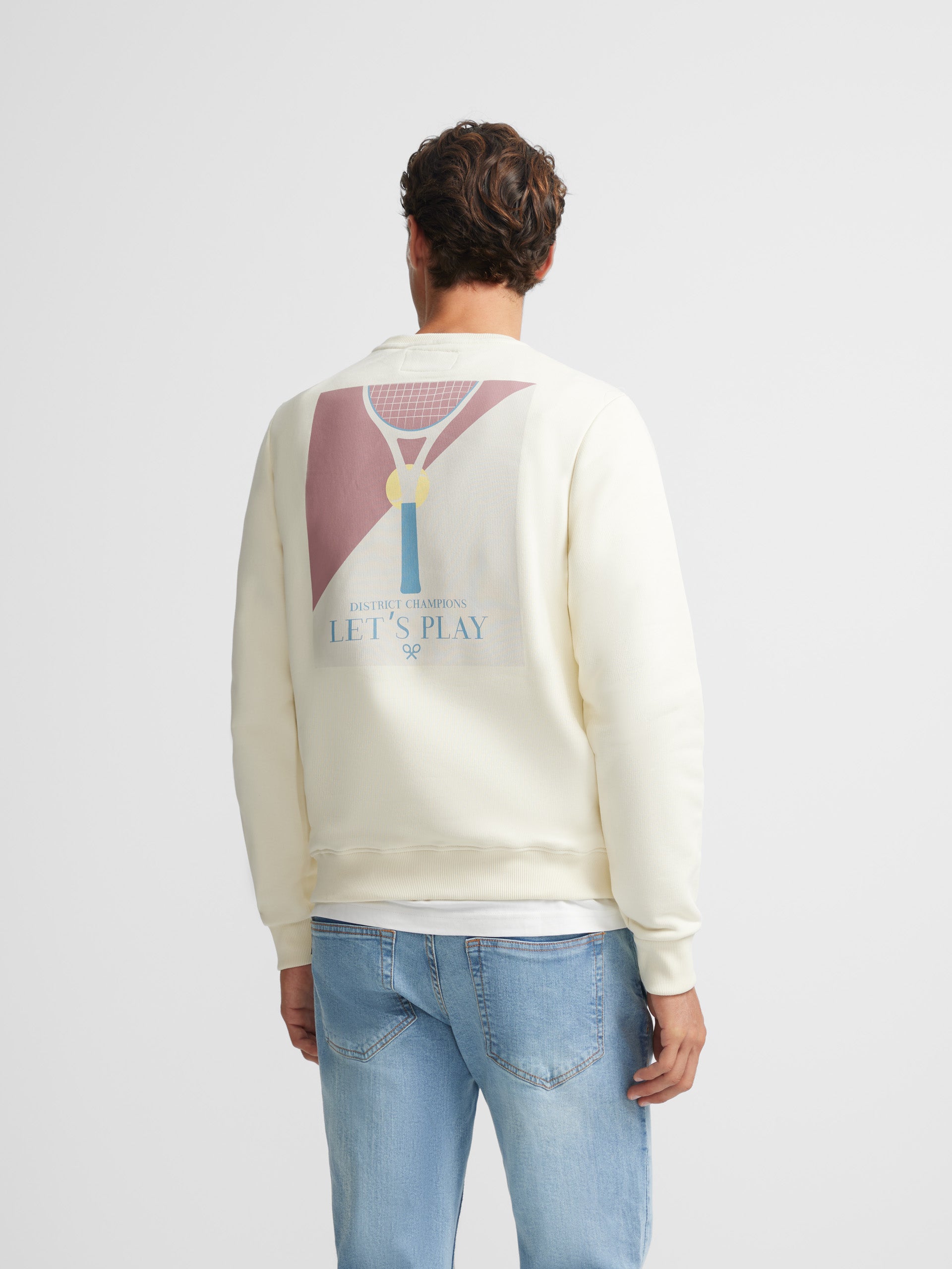 Sudadera let´s play crema