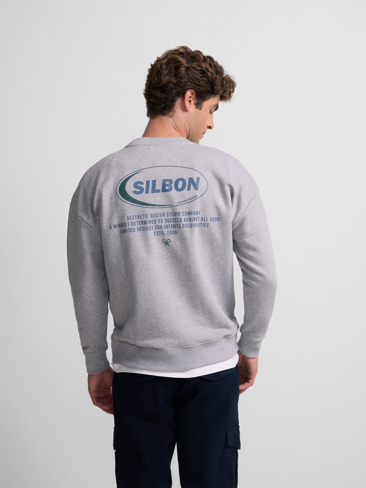 Sweat-shirt gris silbon coupe décontractée