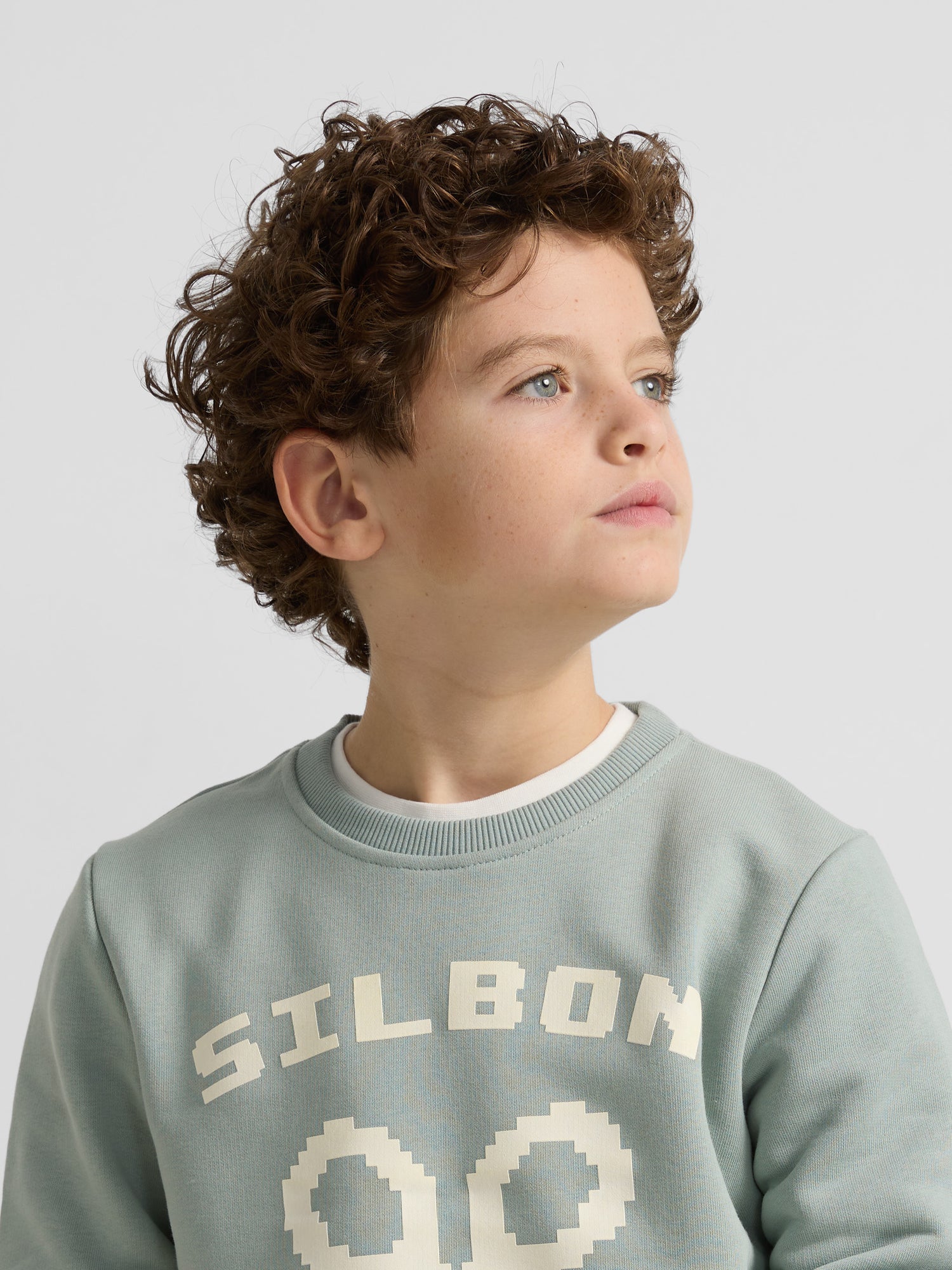 Sudadera kids logo pixel verde