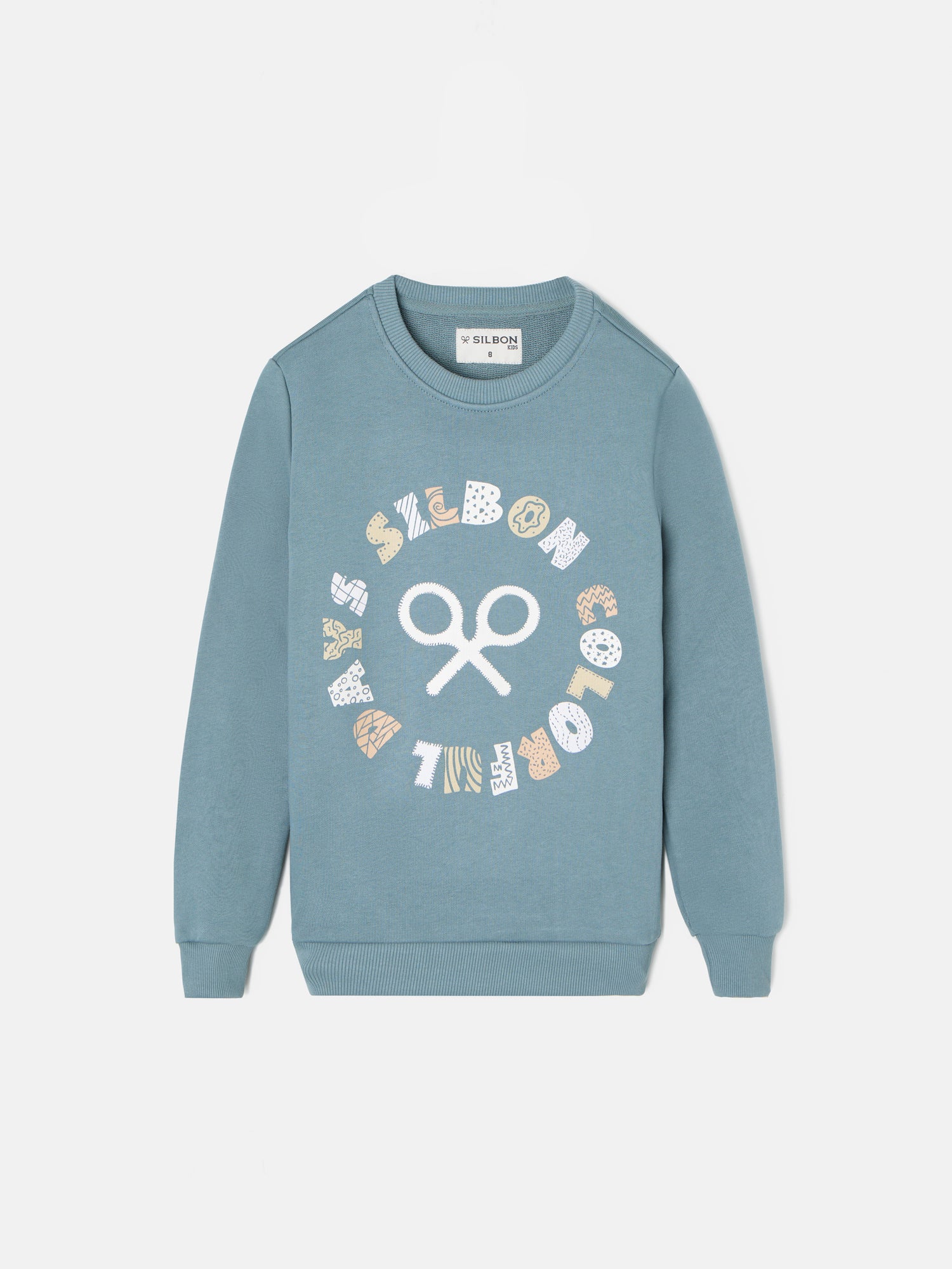 Kids colorful day petroleum sweatshirt