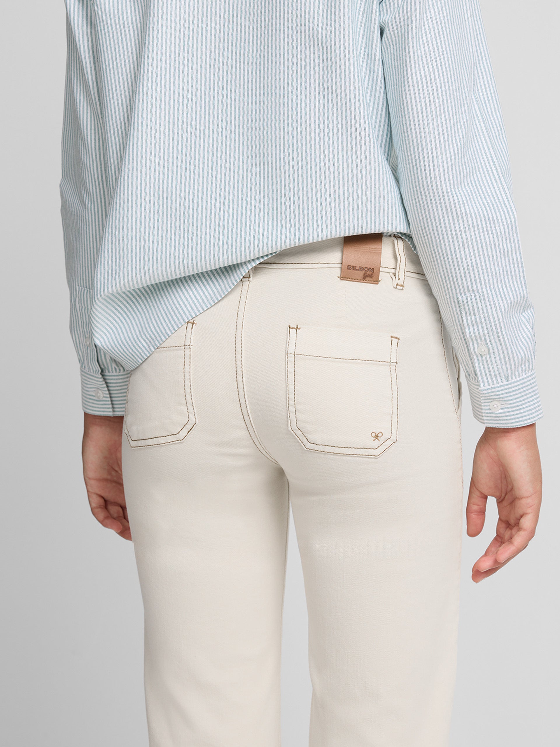 Pantalon jupe-culotte fille en jean blanc