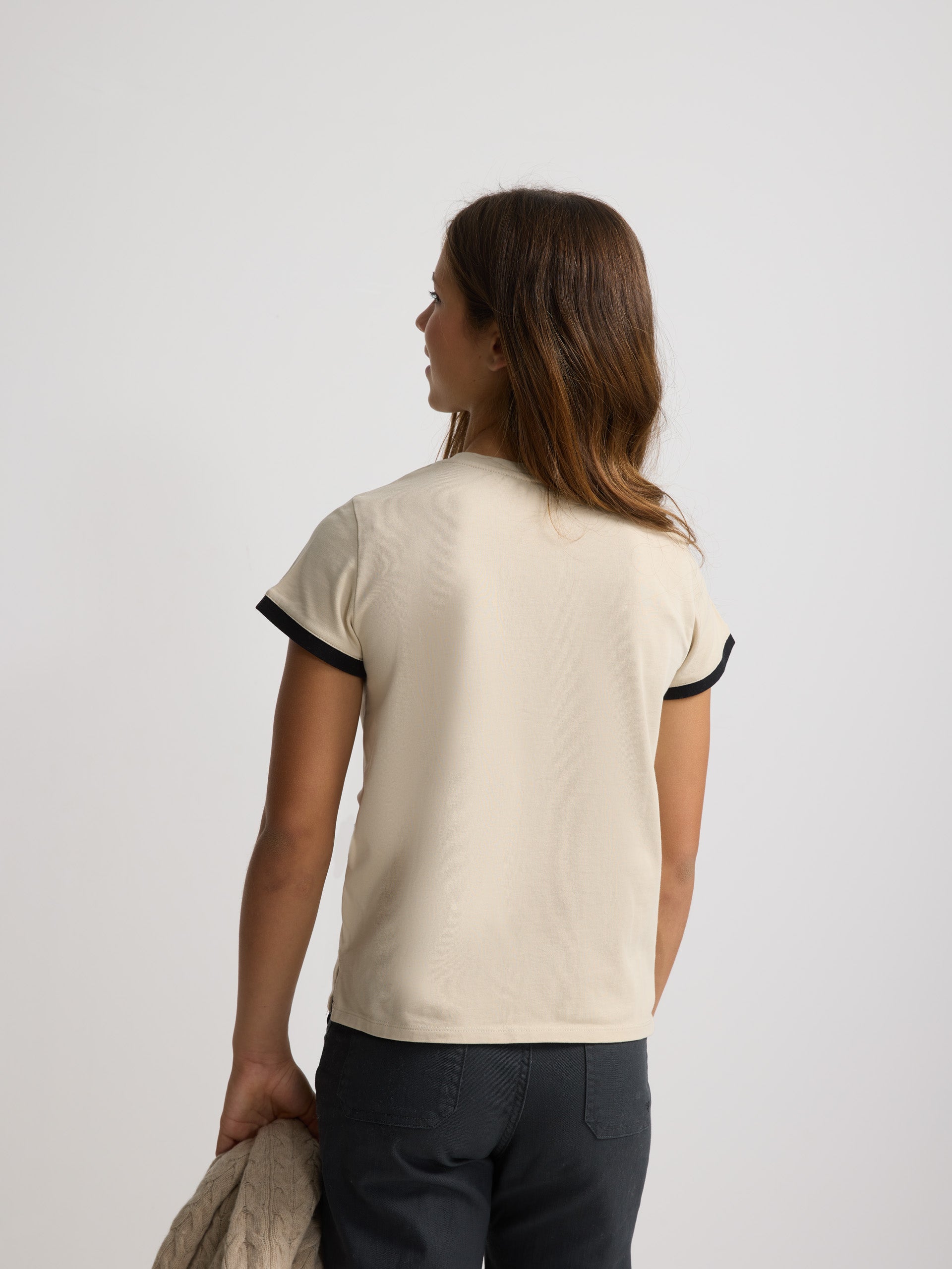 Women's beige shield t-shirt