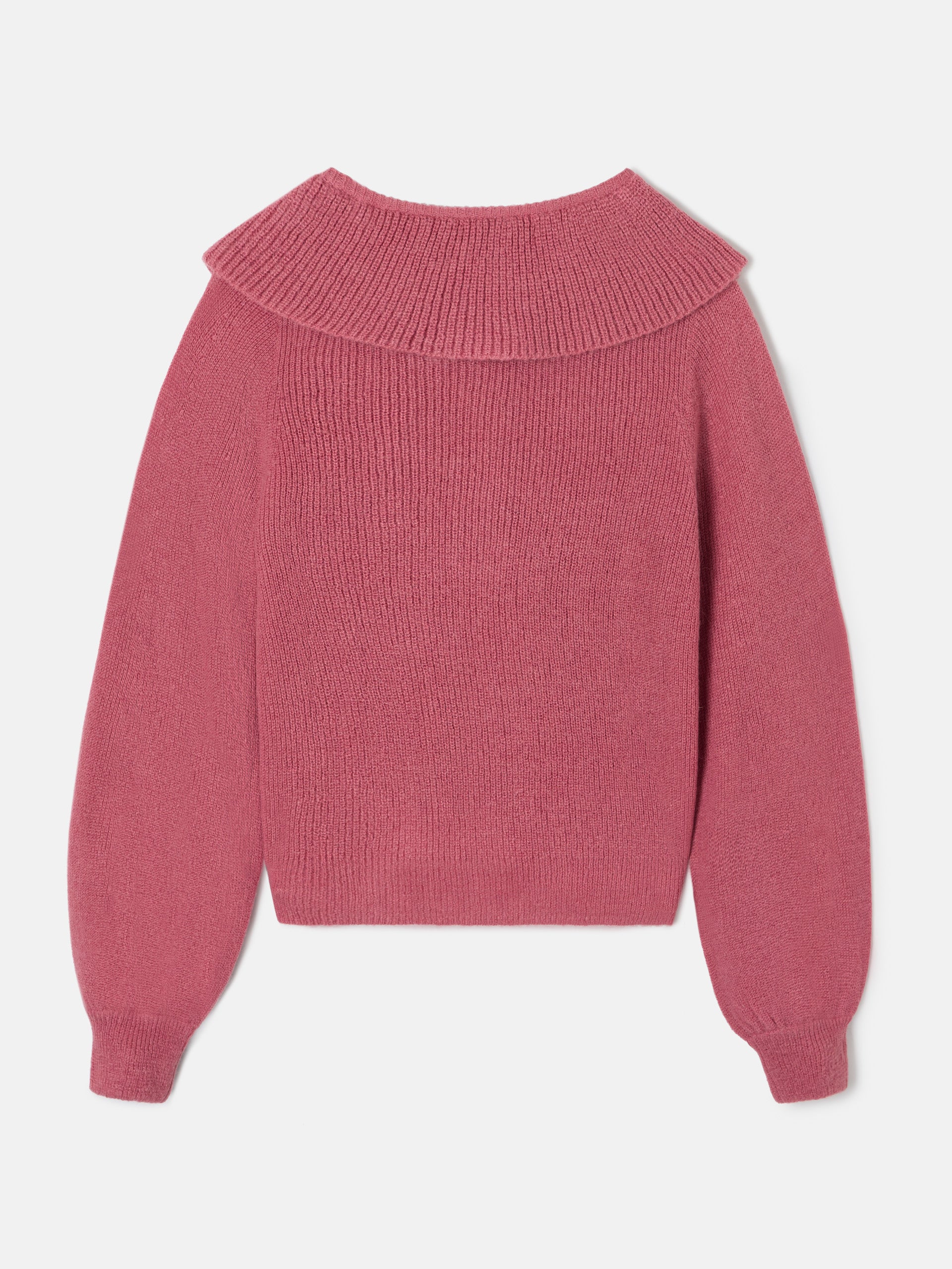 Pink ruffle collar knitted sweater