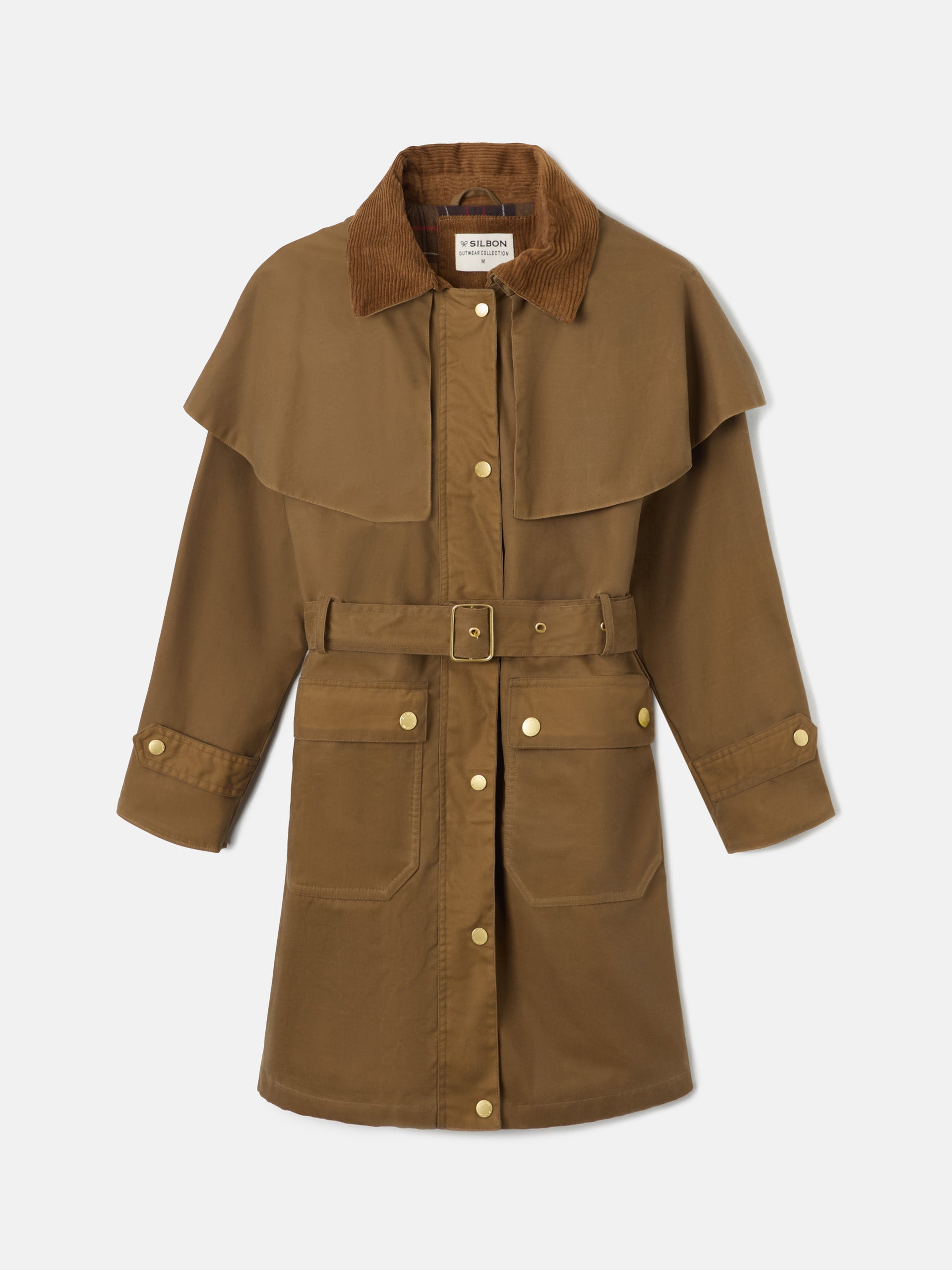 Parka larga encerada camel