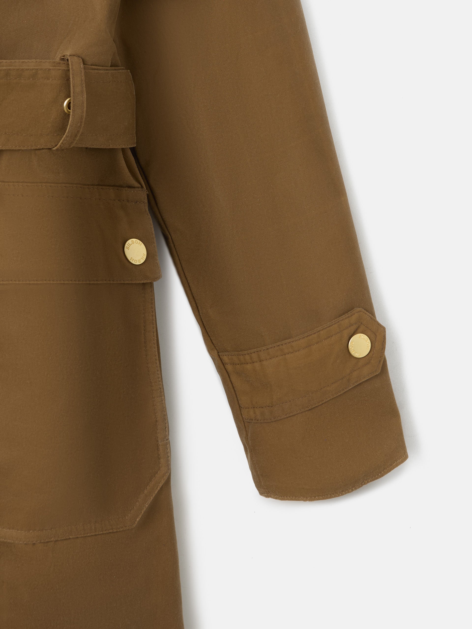 Parka larga encerada camel