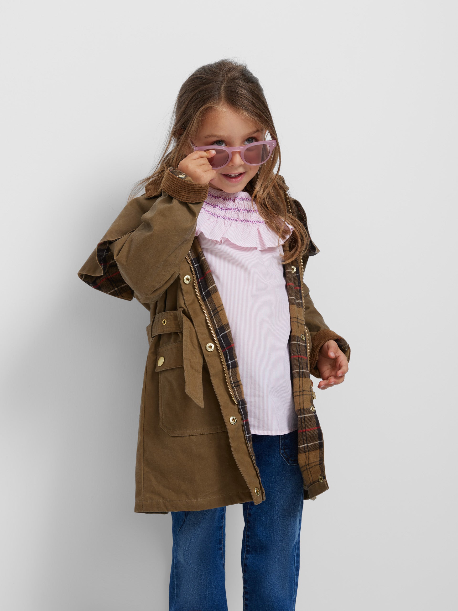 Parka girl larga encerada camel