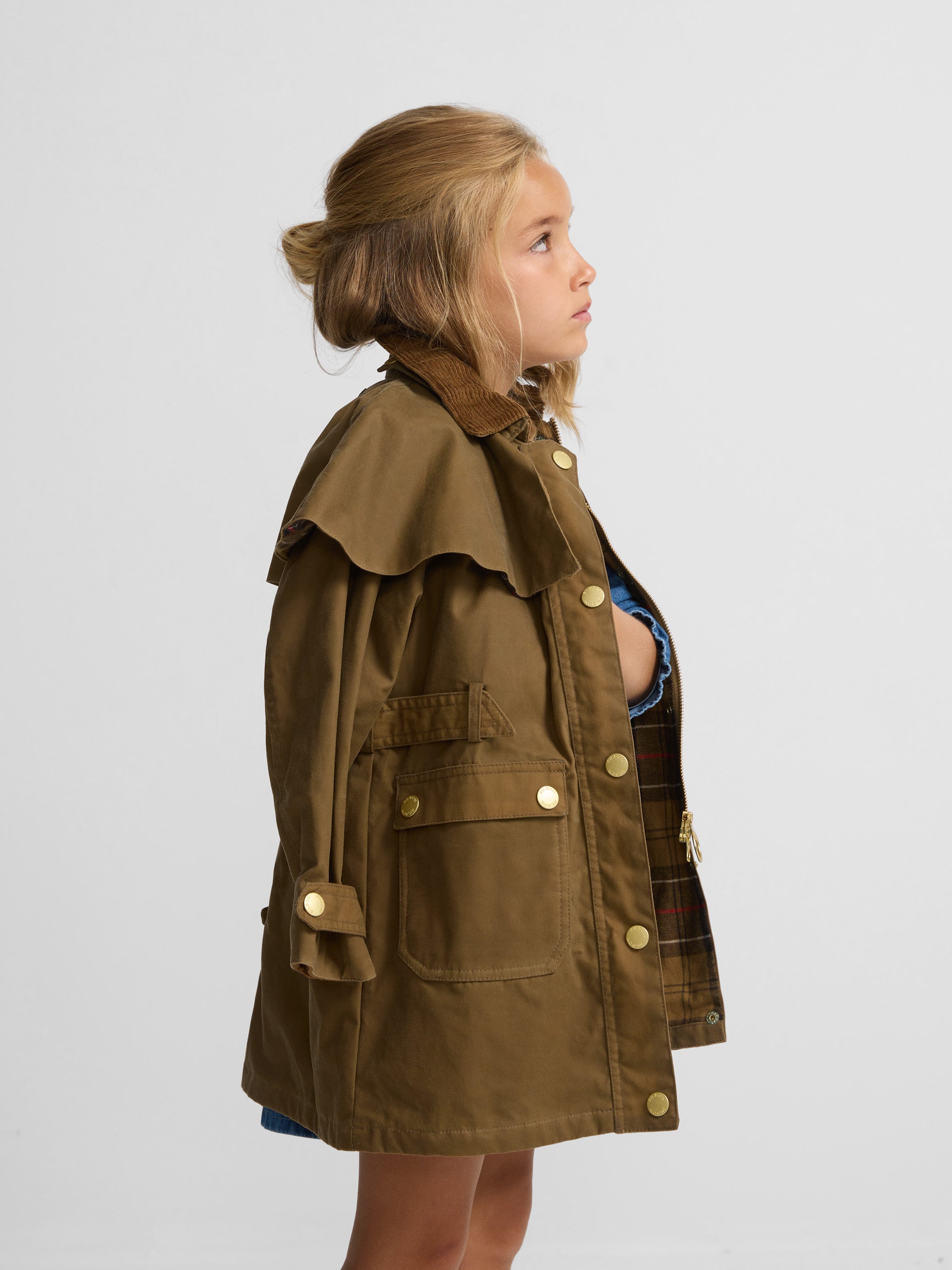 Parka girl larga encerada camel