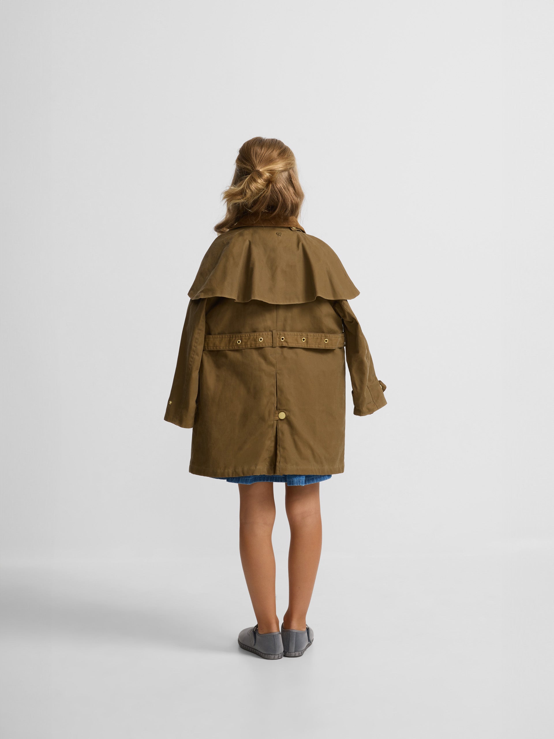 Parka girl larga encerada camel