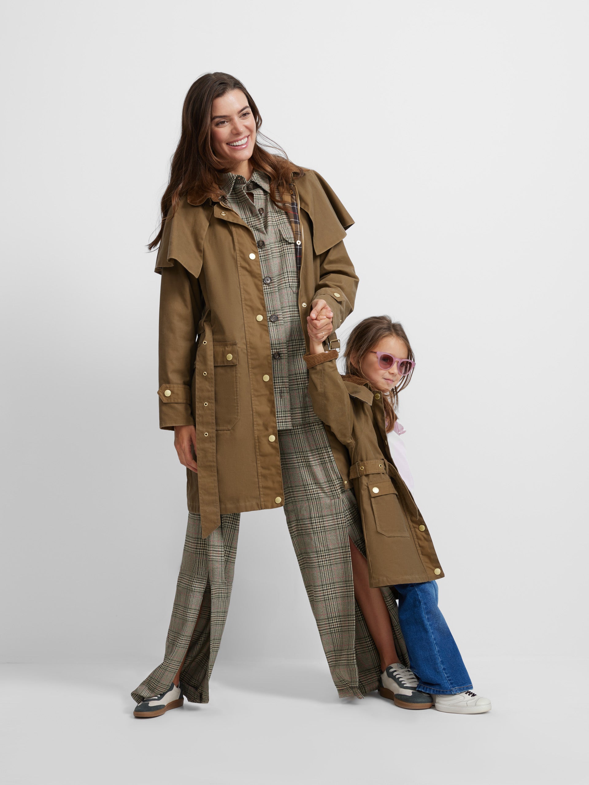 Parka girl larga encerada camel