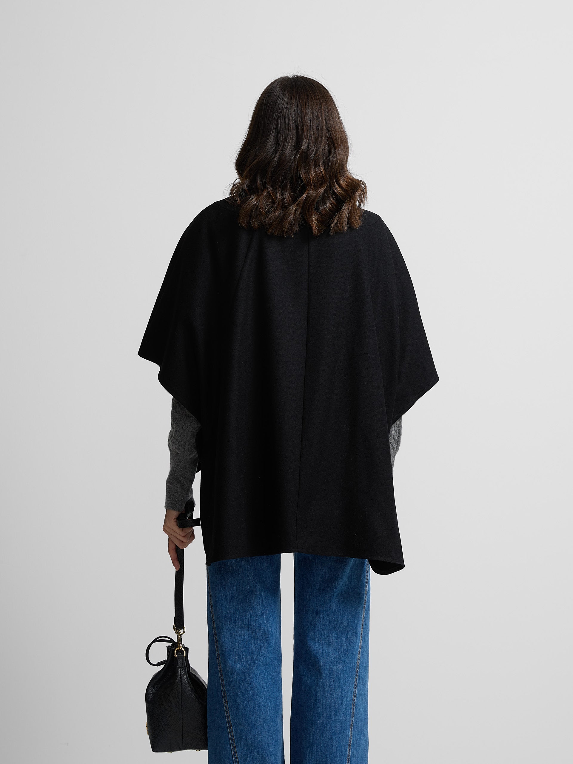 Black button cape