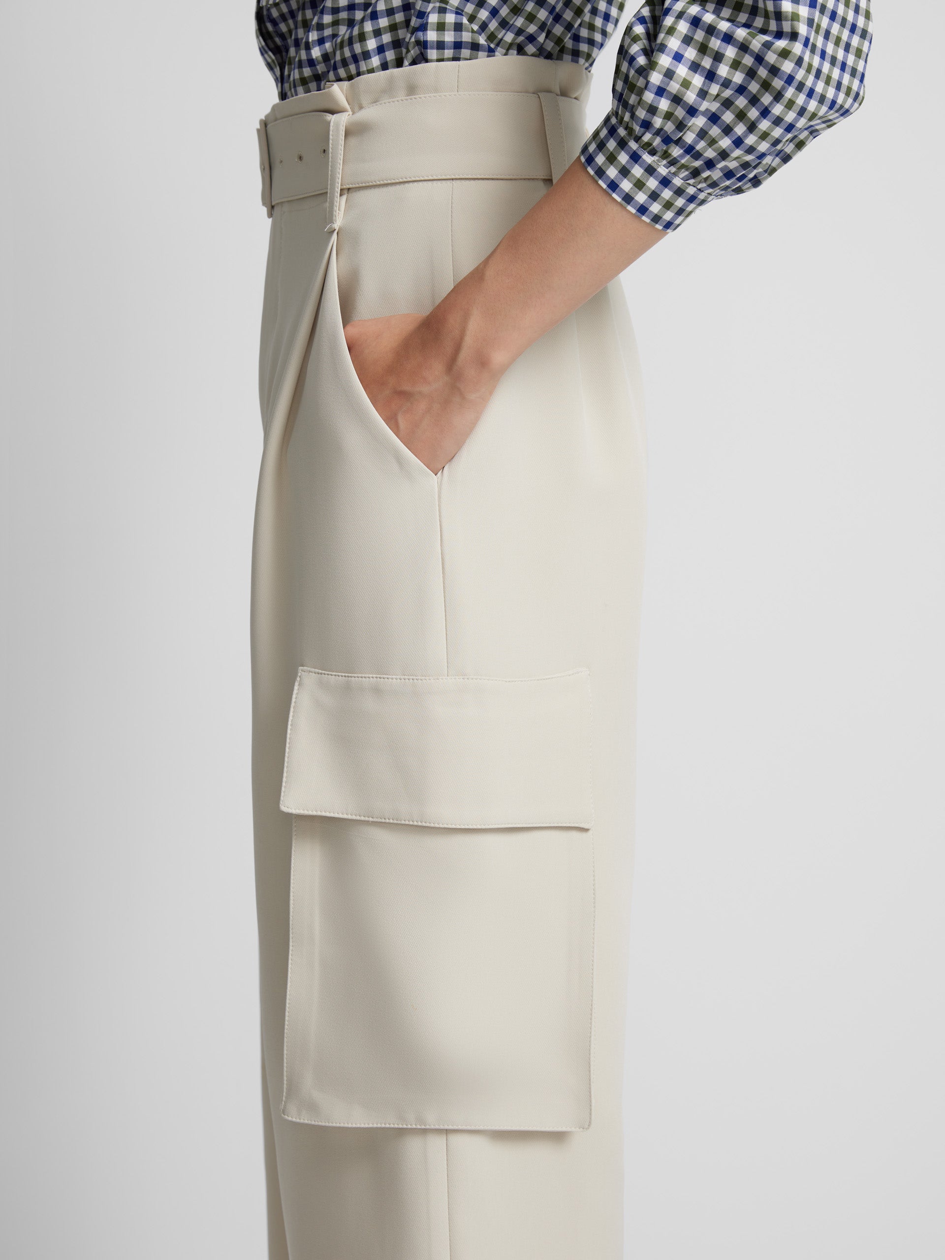 Beige cargo dress pants