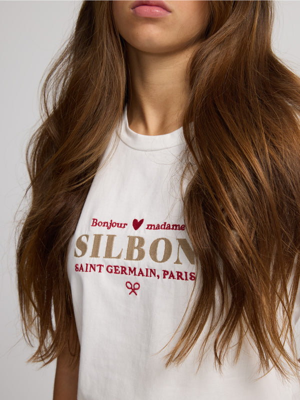 T-shirt Paris femme blanc