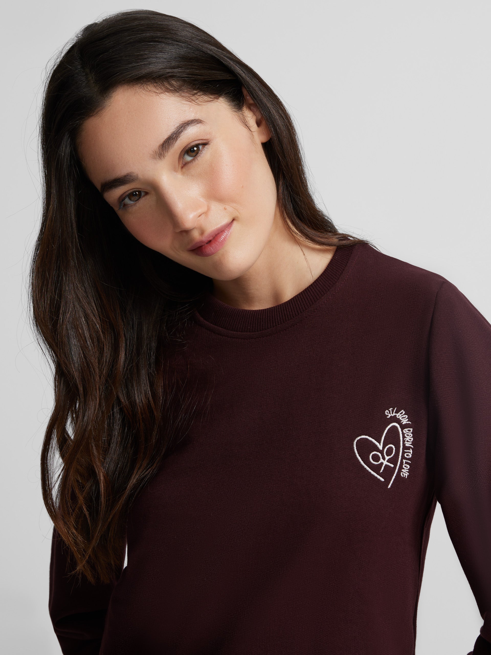 Sweat-shirt d'amour femme marron