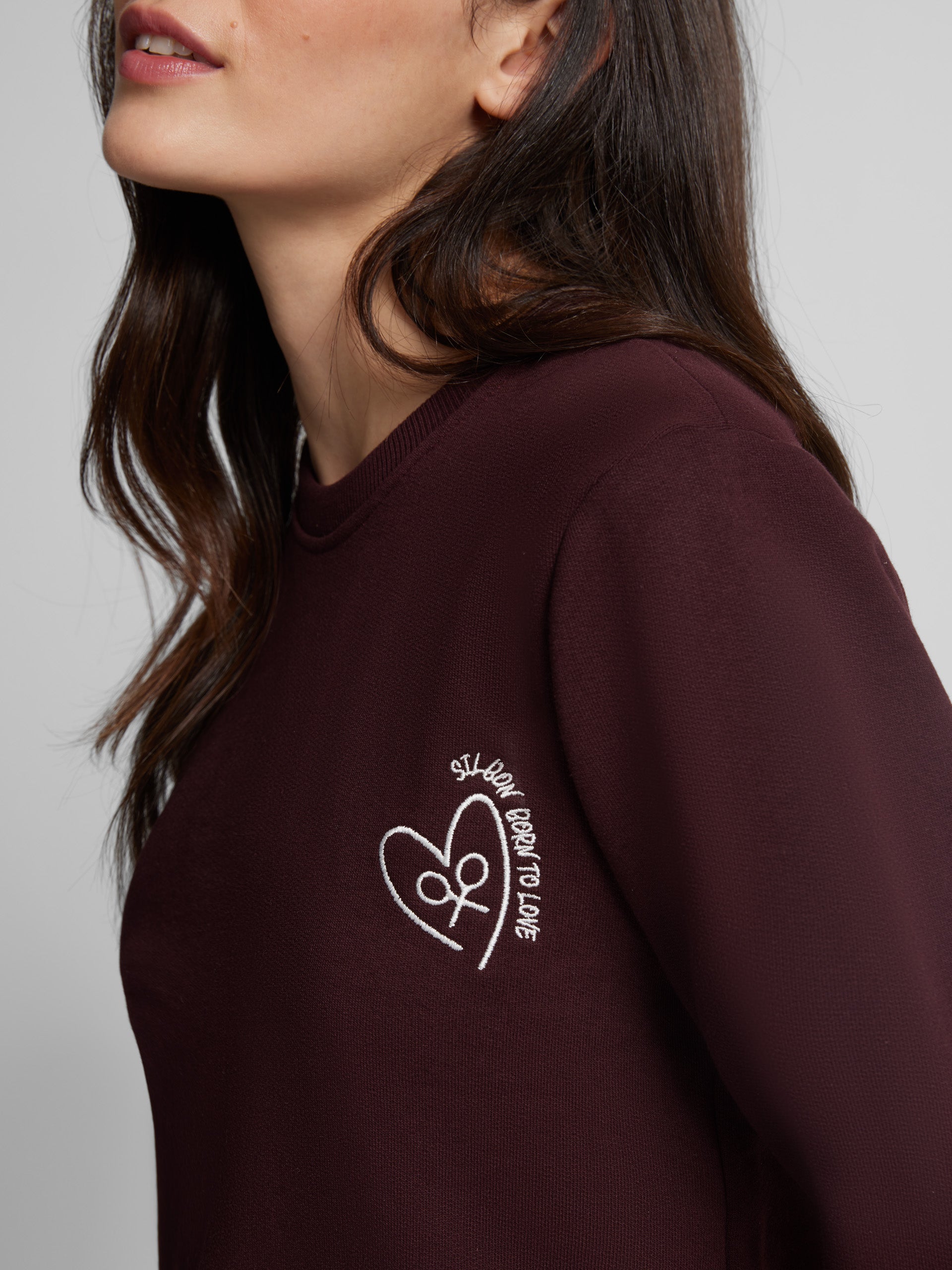 Maroon woman love sweatshirt