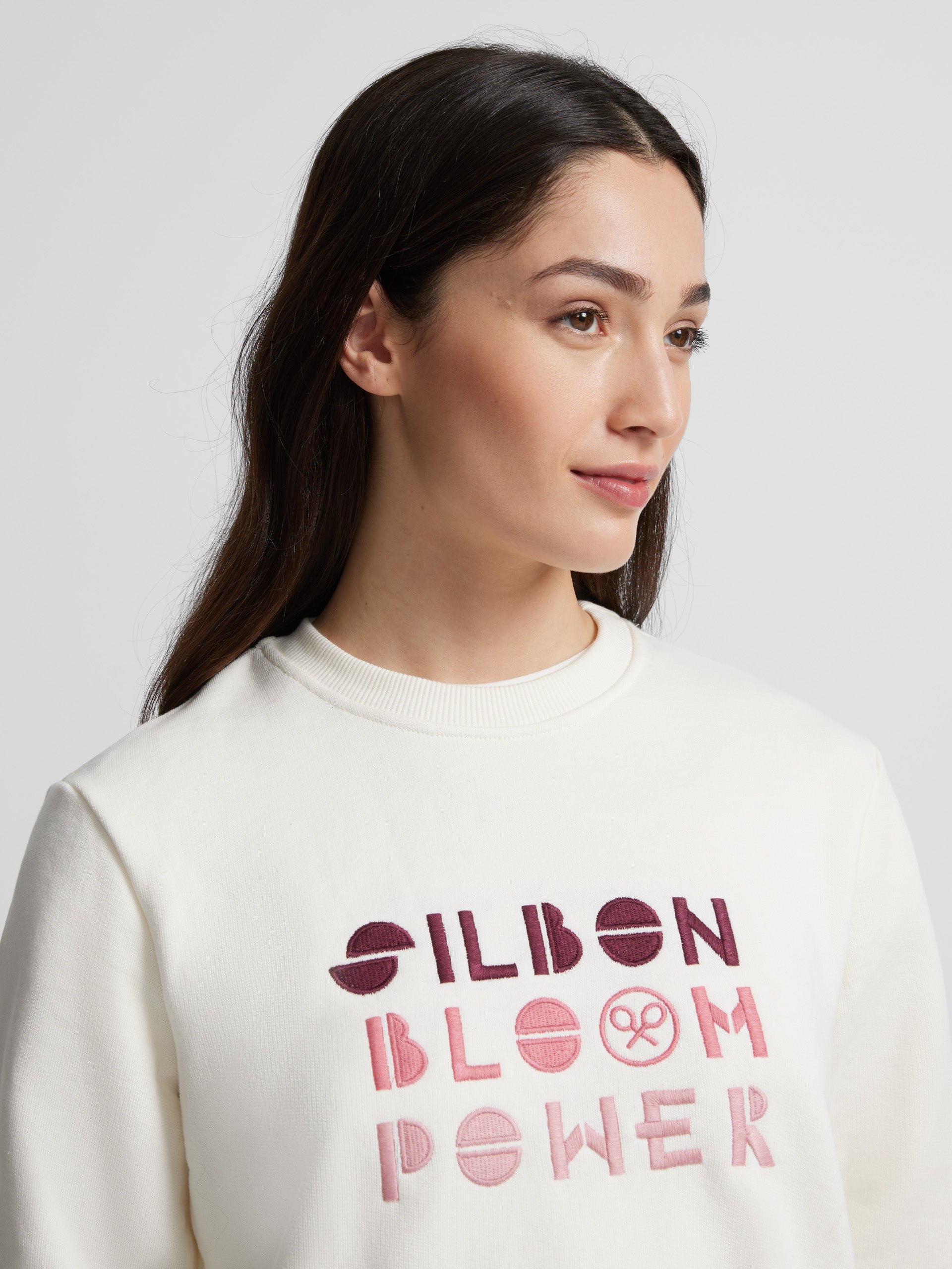 Sudadera woman bloom power crudo