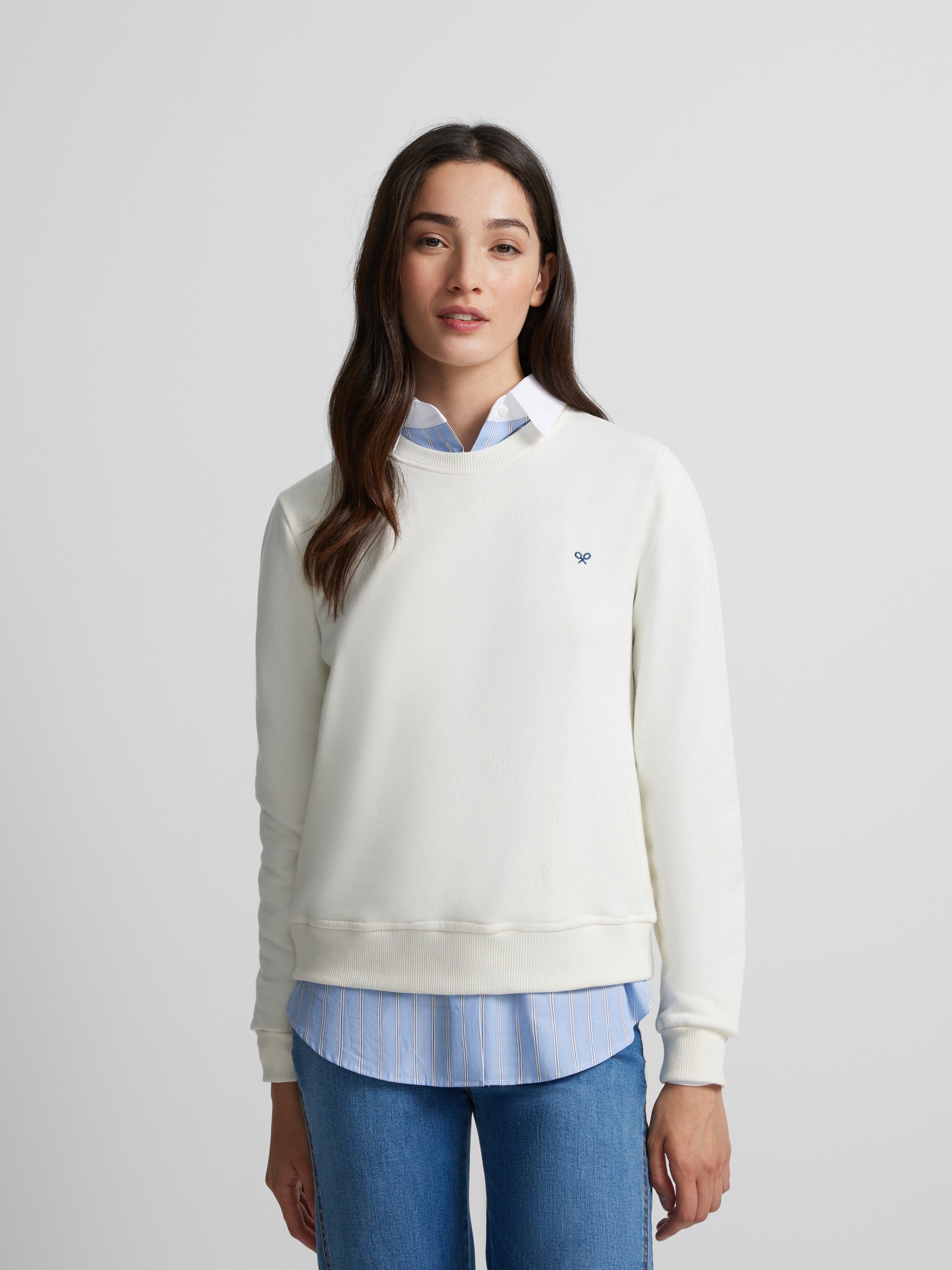 Women's club silbon raw sweatshirt