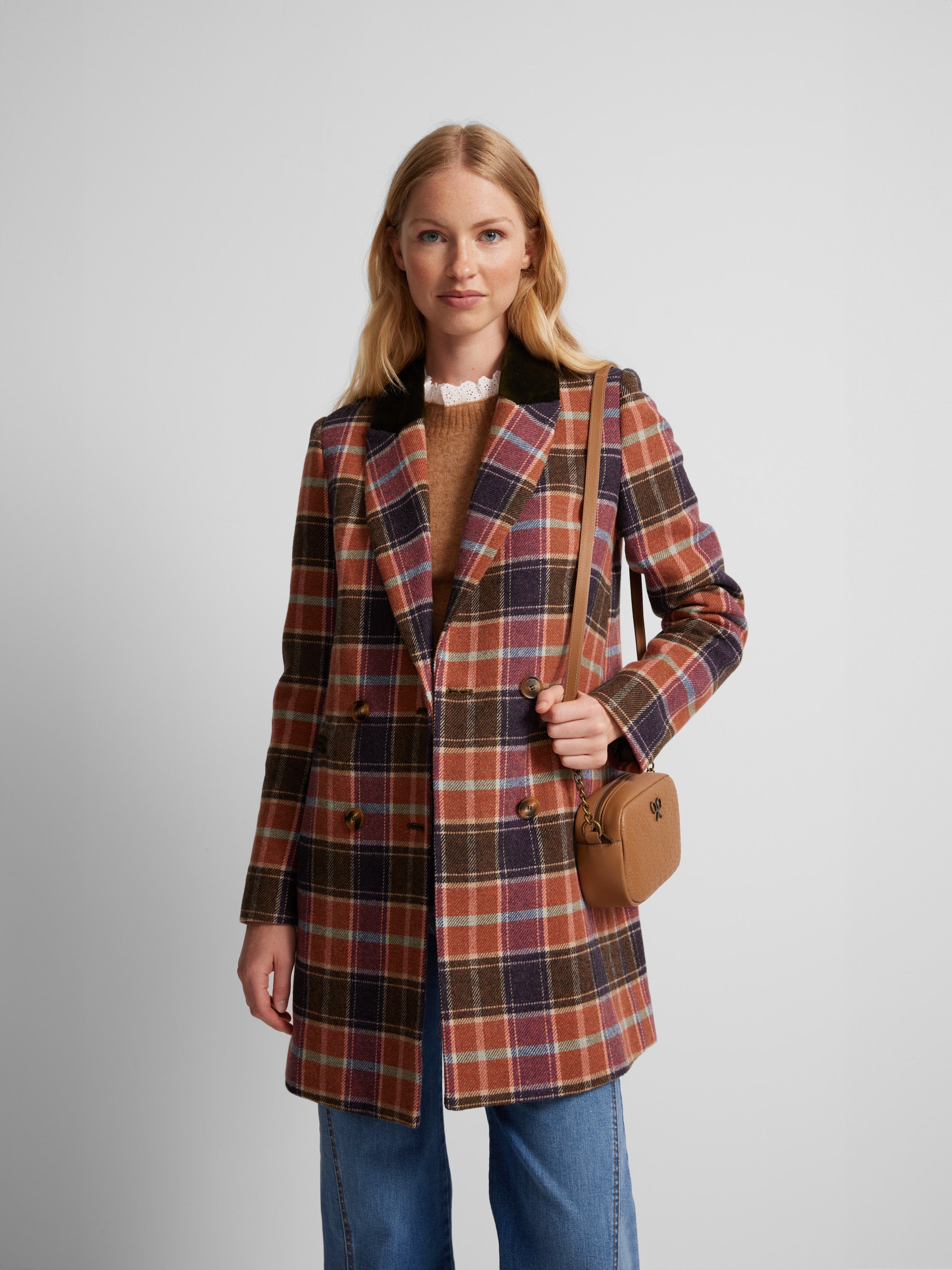 Orange plaid coat