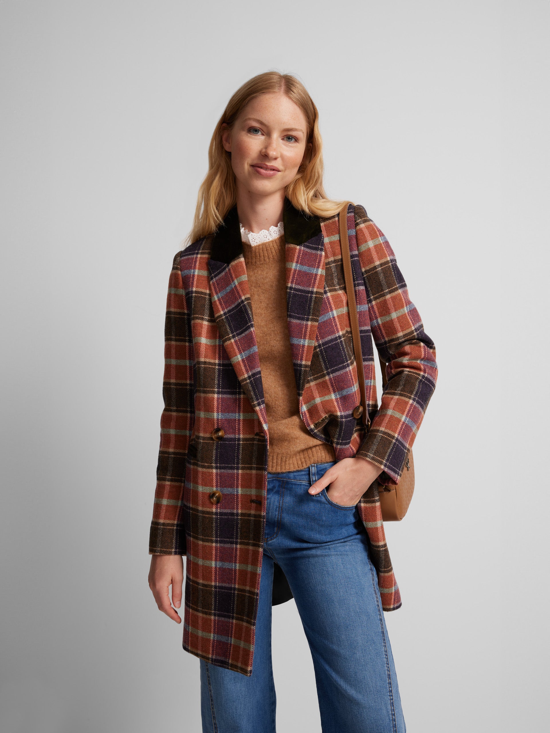 Orange plaid coat