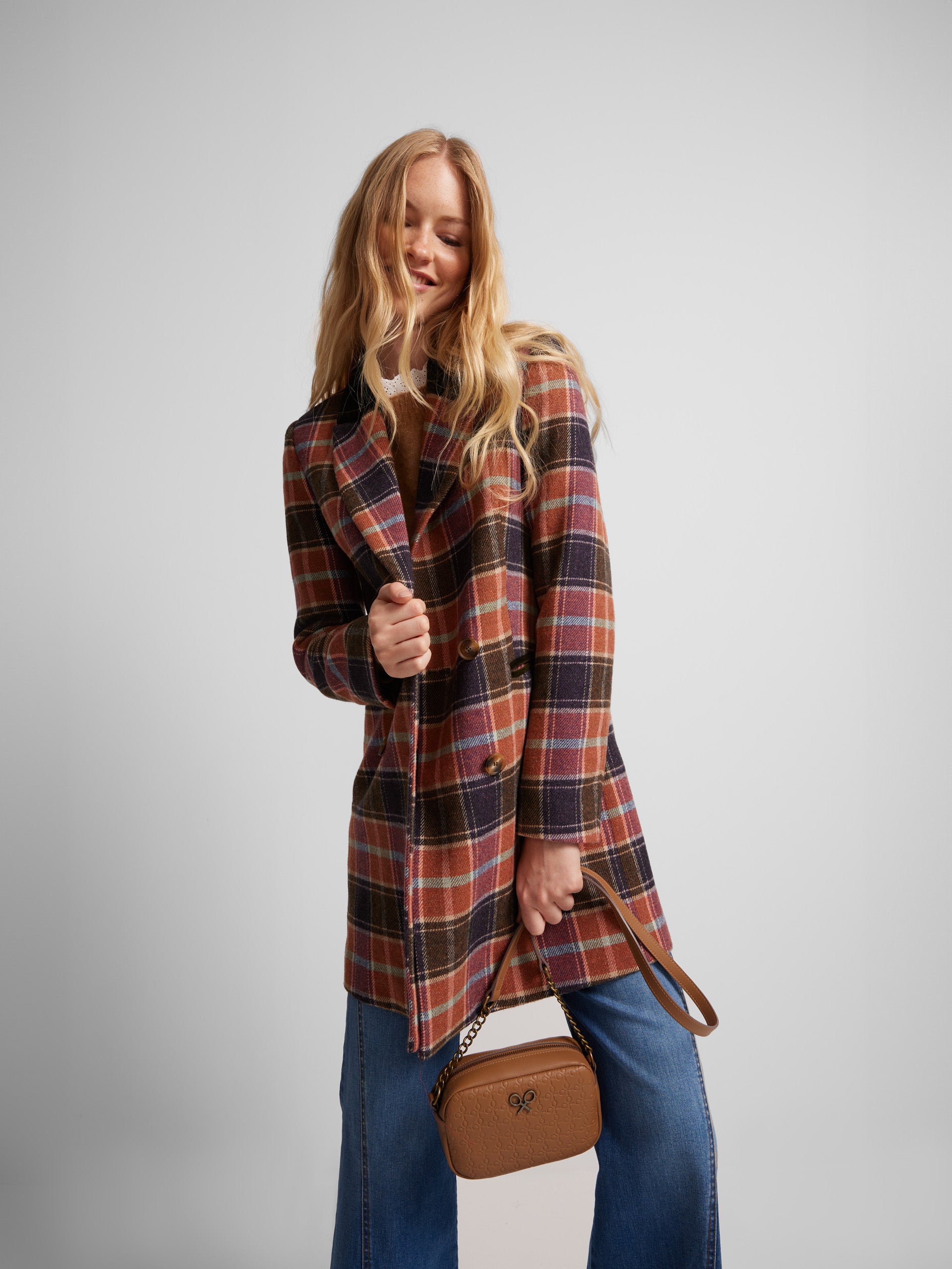 Orange plaid coat