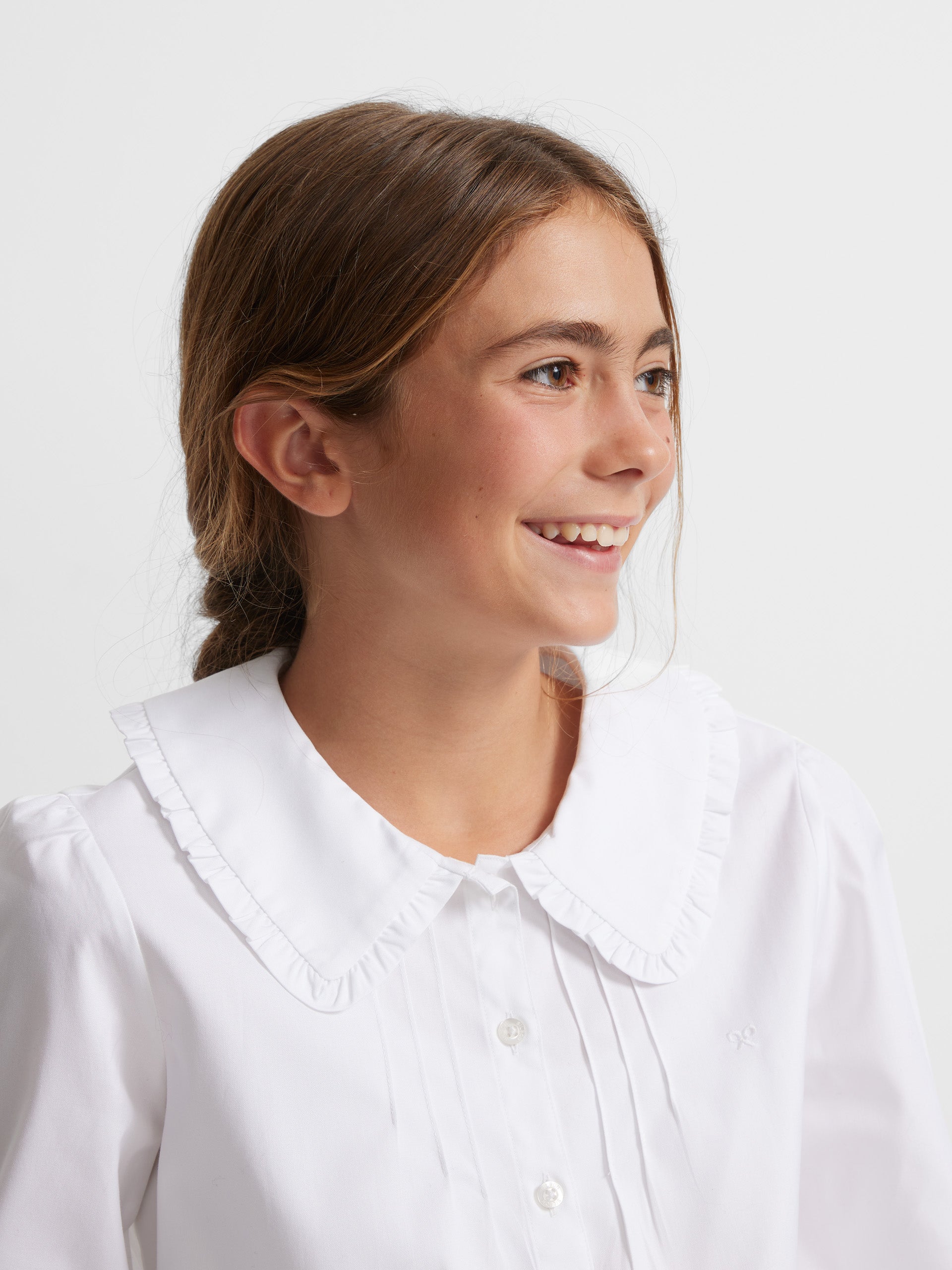 Blouse fille blanche col bébé