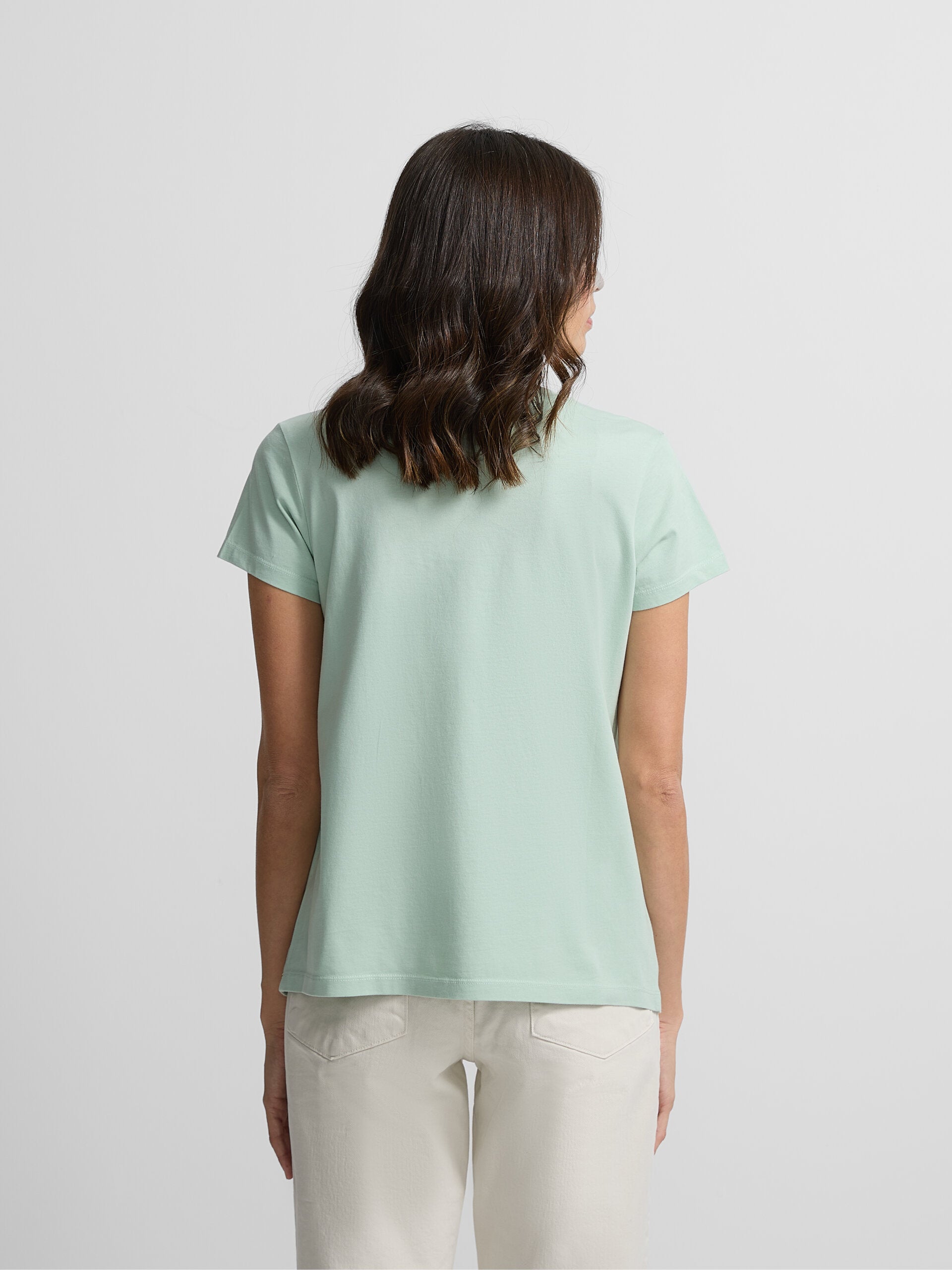 T-shirt femme vert menthe classique