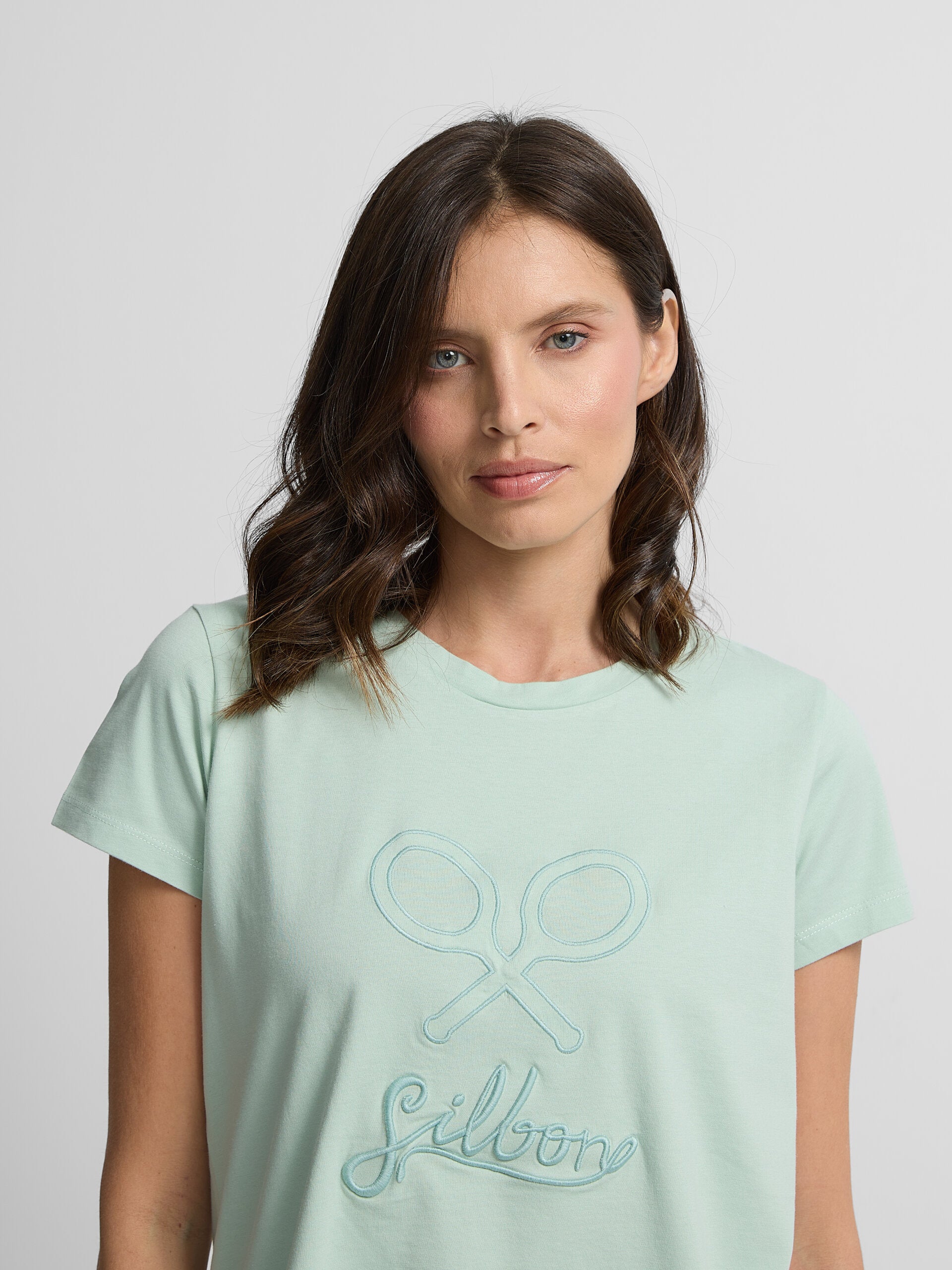 T-shirt femme vert menthe classique