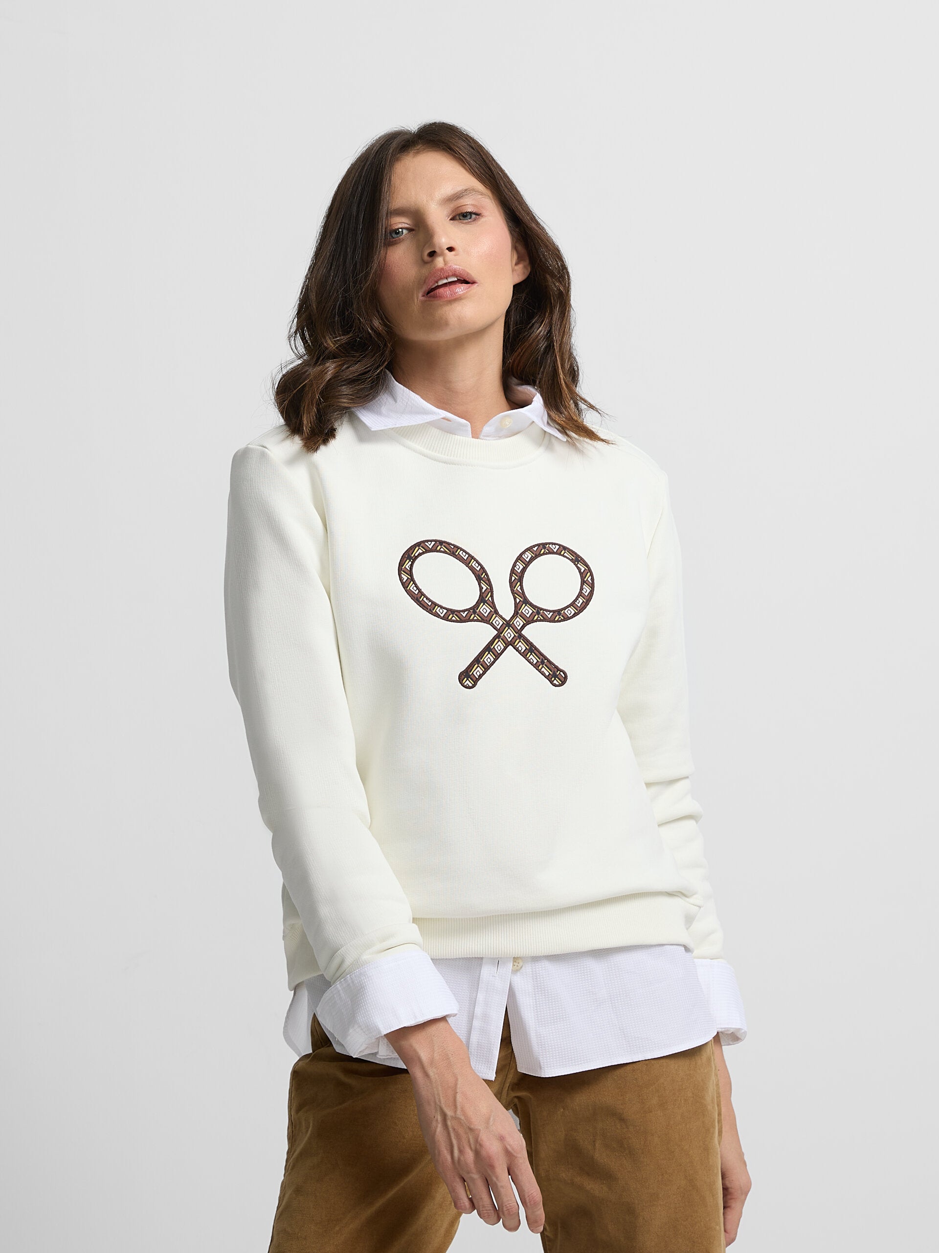 Raw printed racket woman sweatshirt