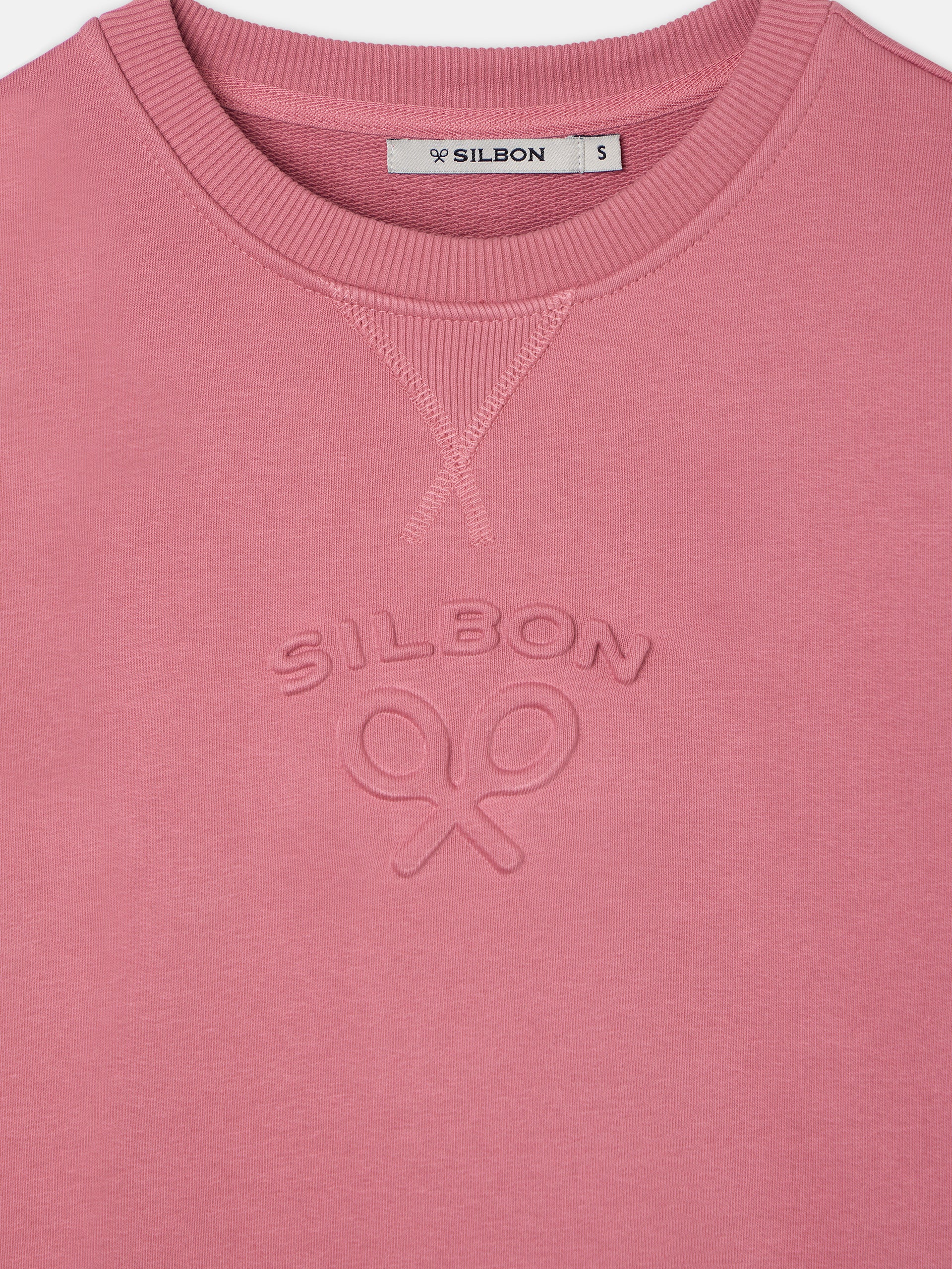 Sweat femme classique silbon rose