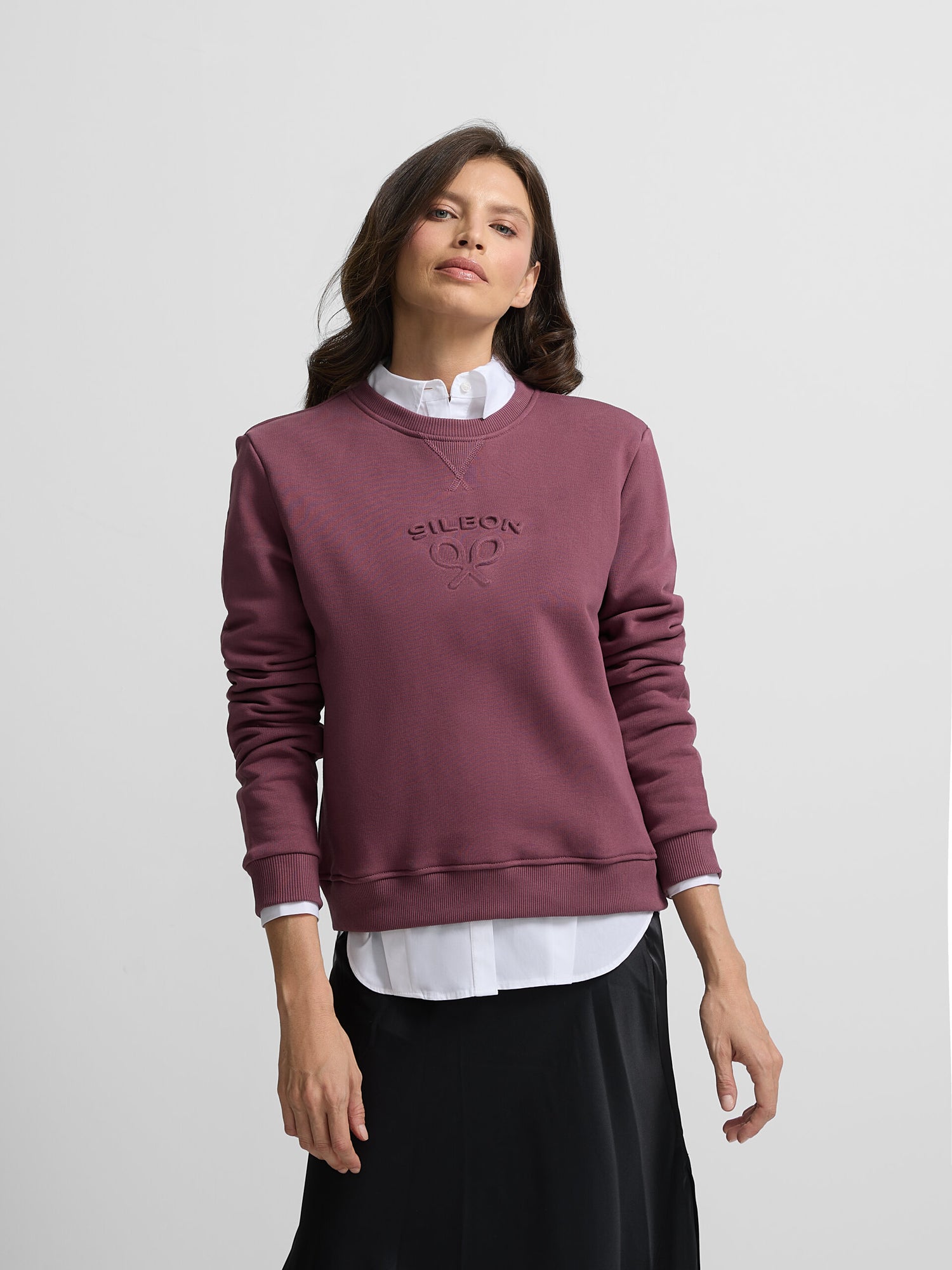 Sweat femme bordeaux classique Silbon