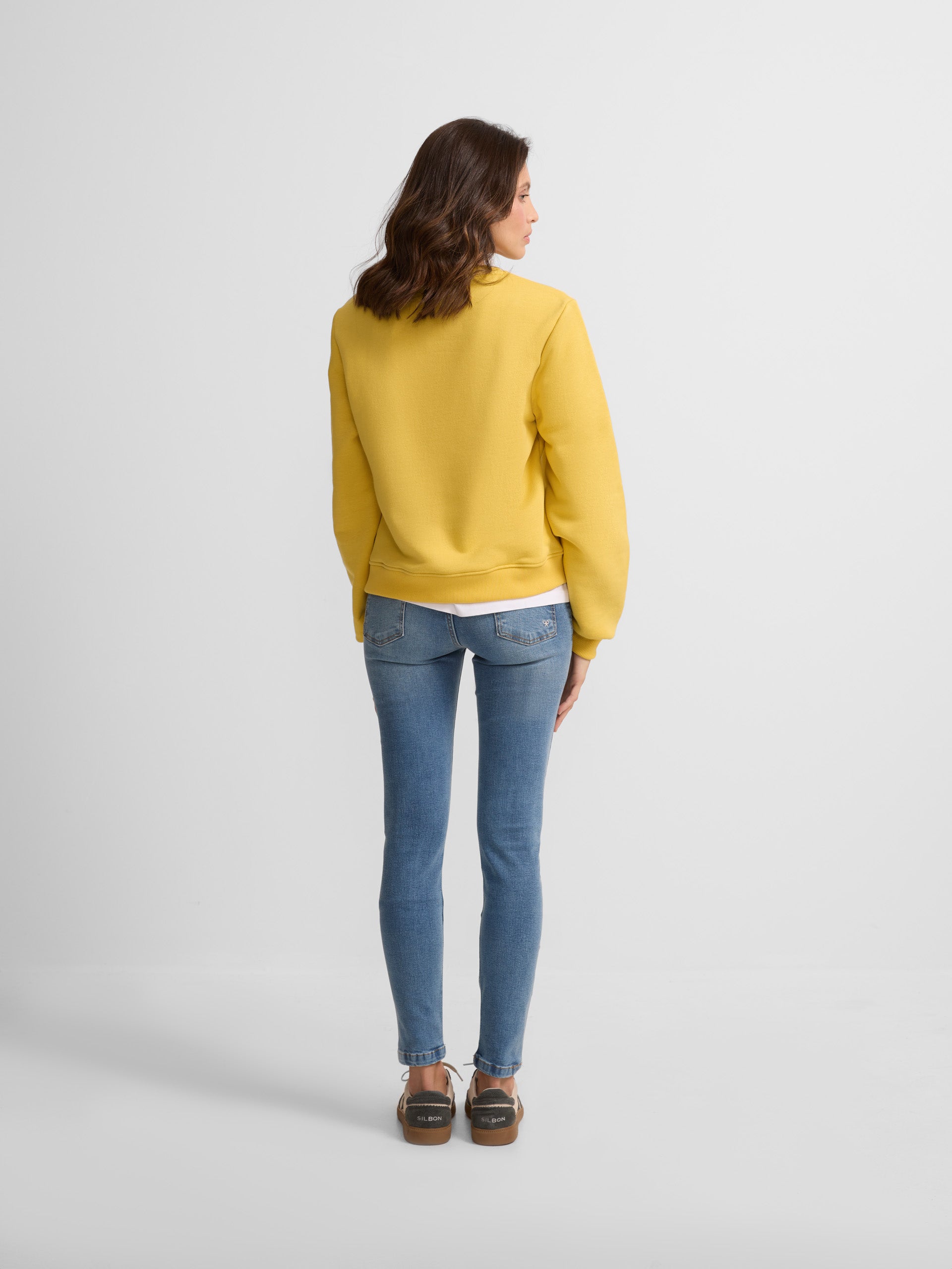 Sweat femme jaune bouclier silbon