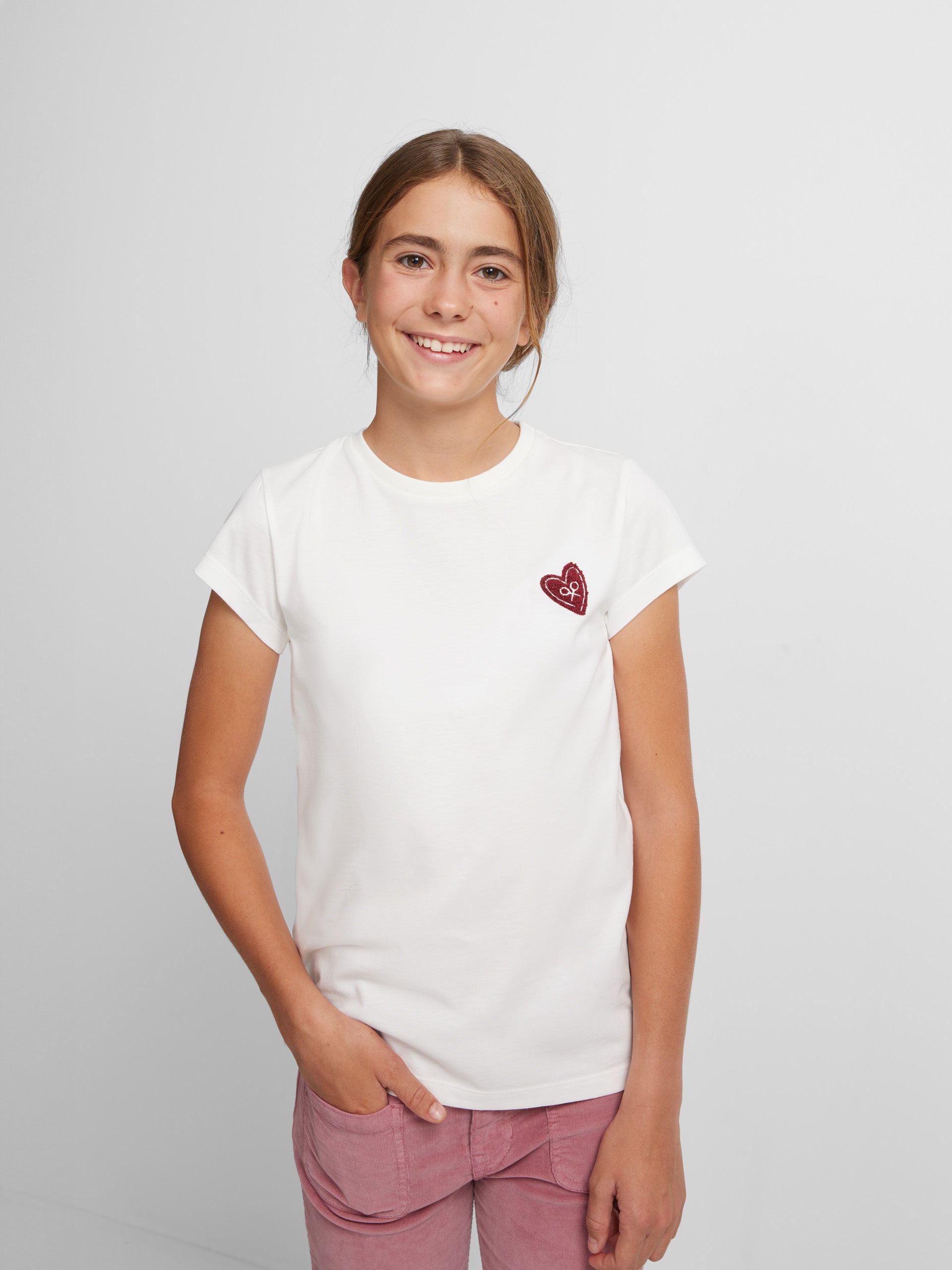 T-shirt amour fille blanche