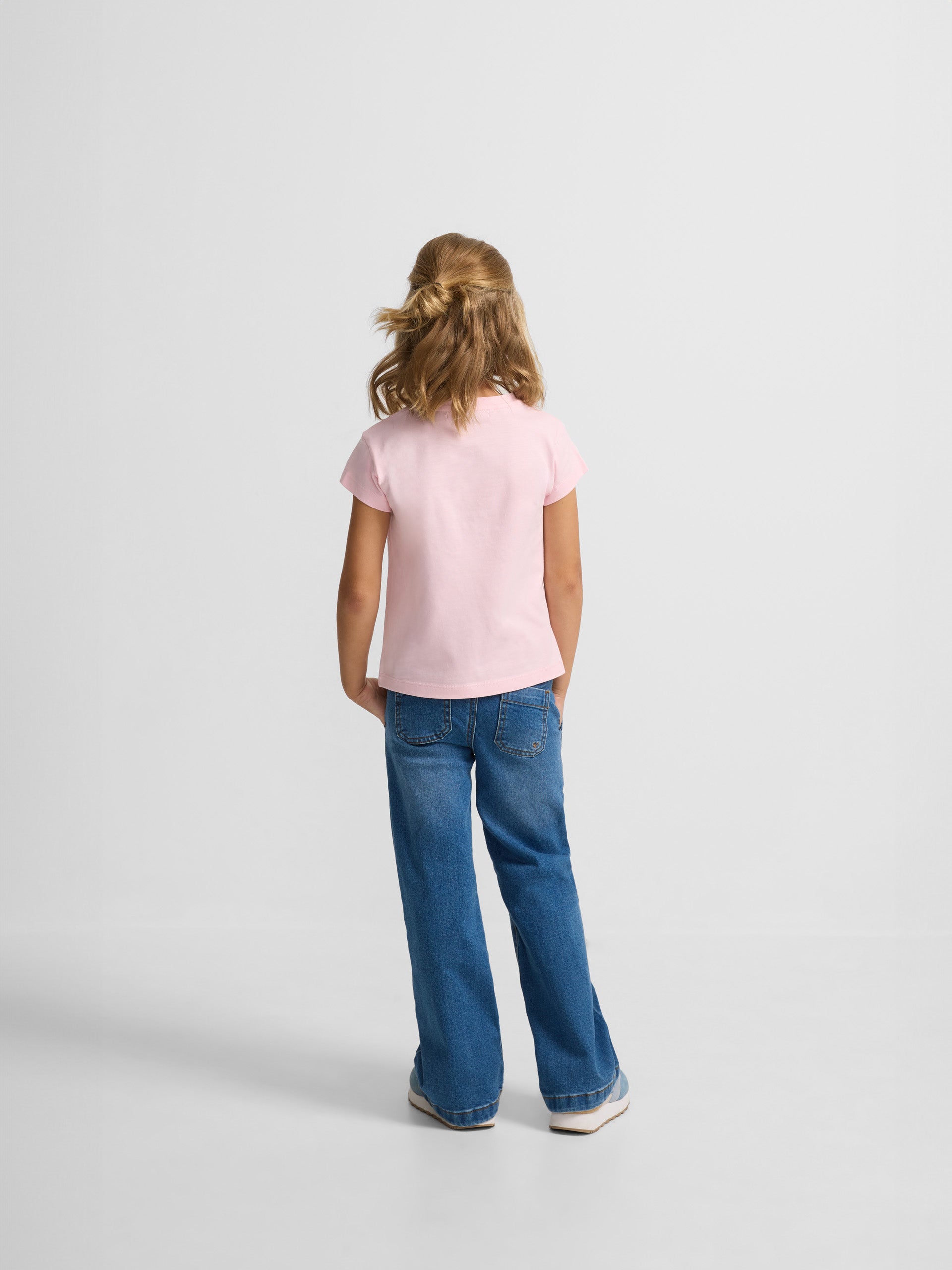 T-shirt fille rose pastel classique