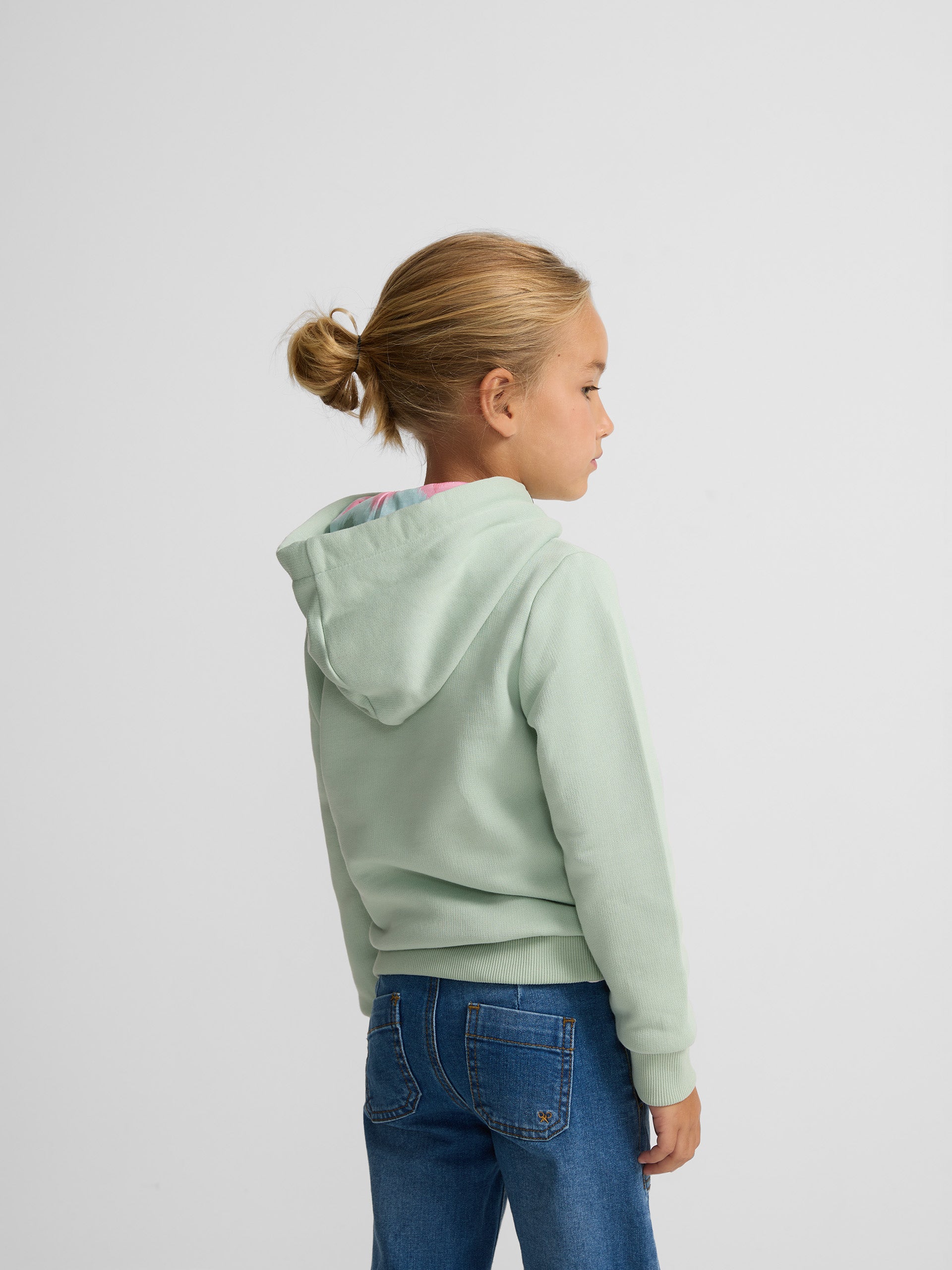 Girl silbon ikat green sweatshirt