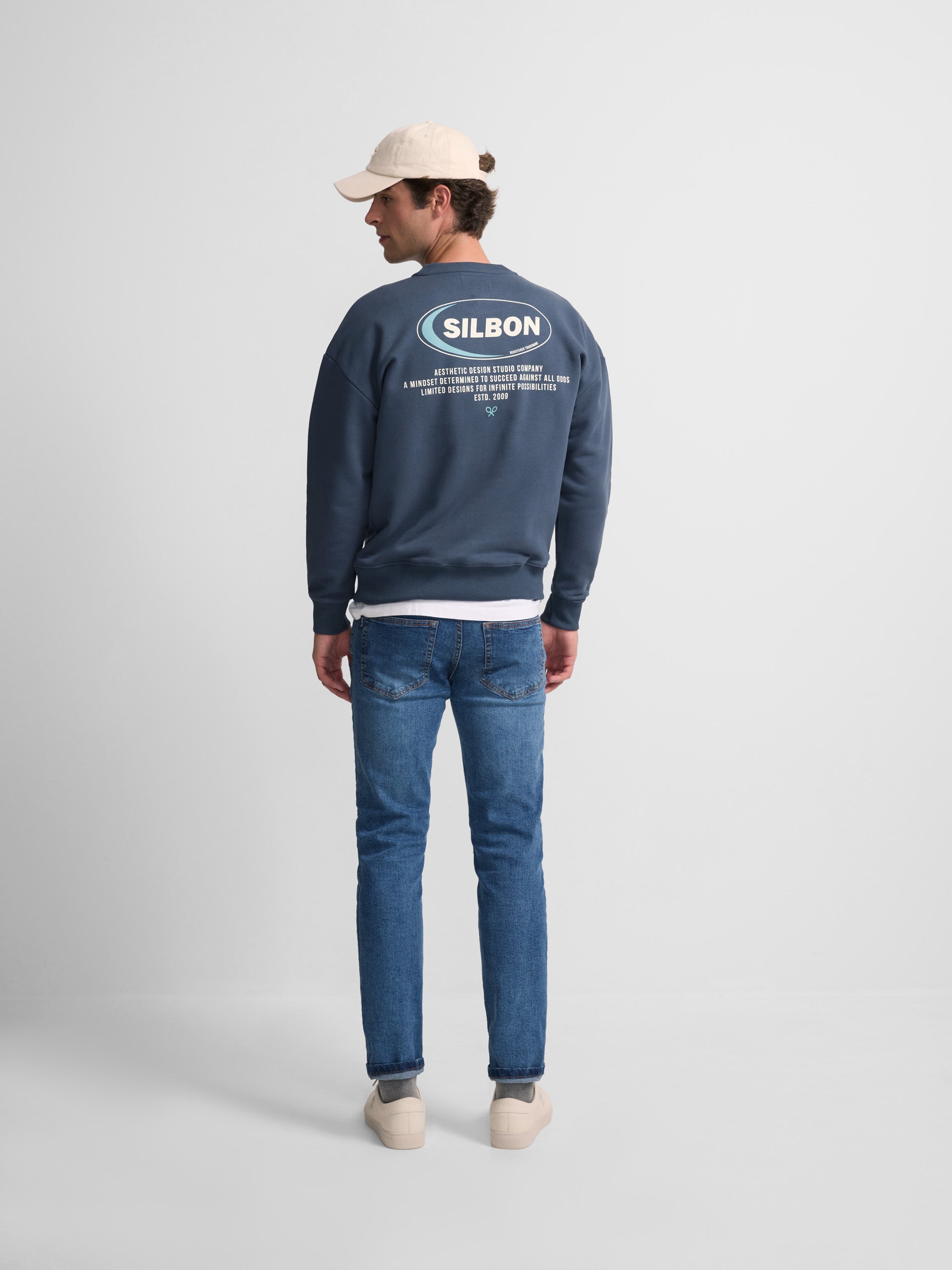 Sweat coupe relax Silbon bleu marine