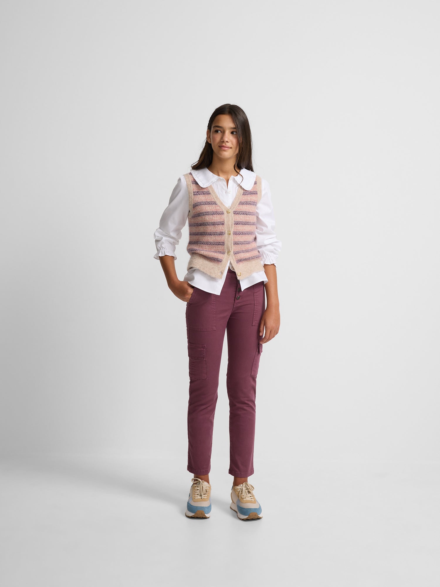 Pantalon girl cargo morado