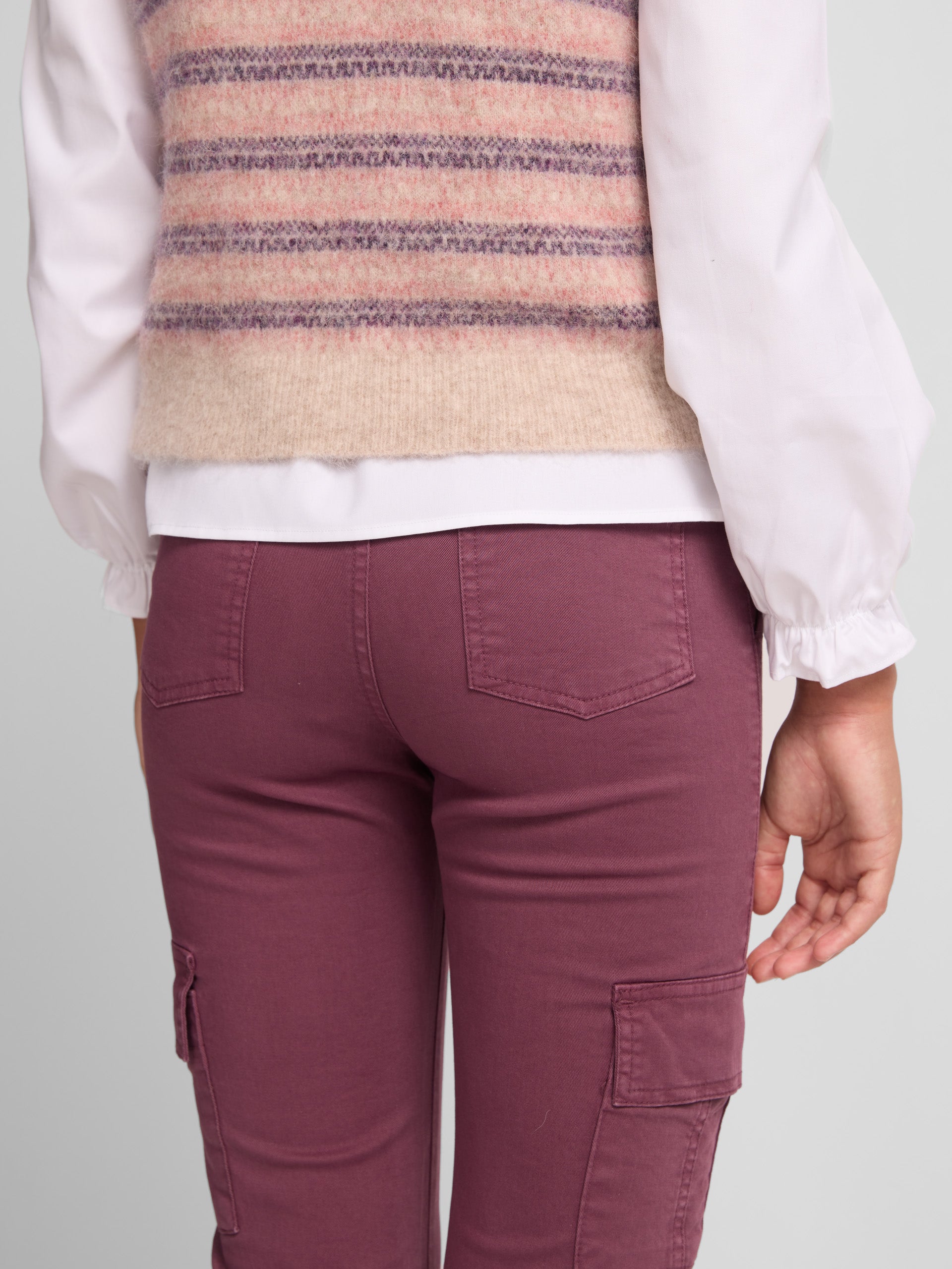 Pantalon cargo violet fille