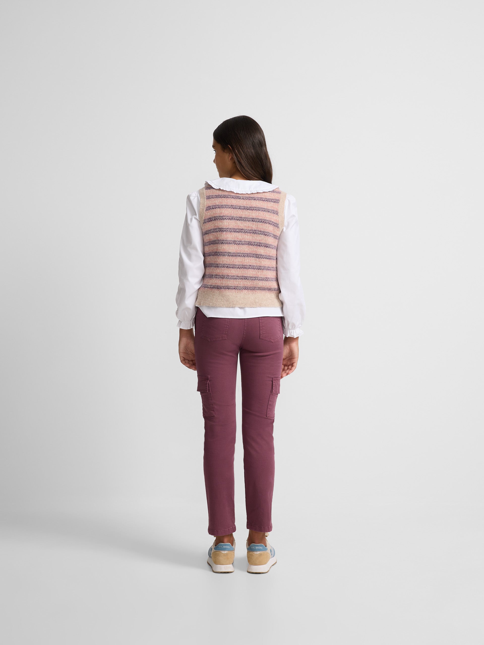 Pantalon girl cargo morado