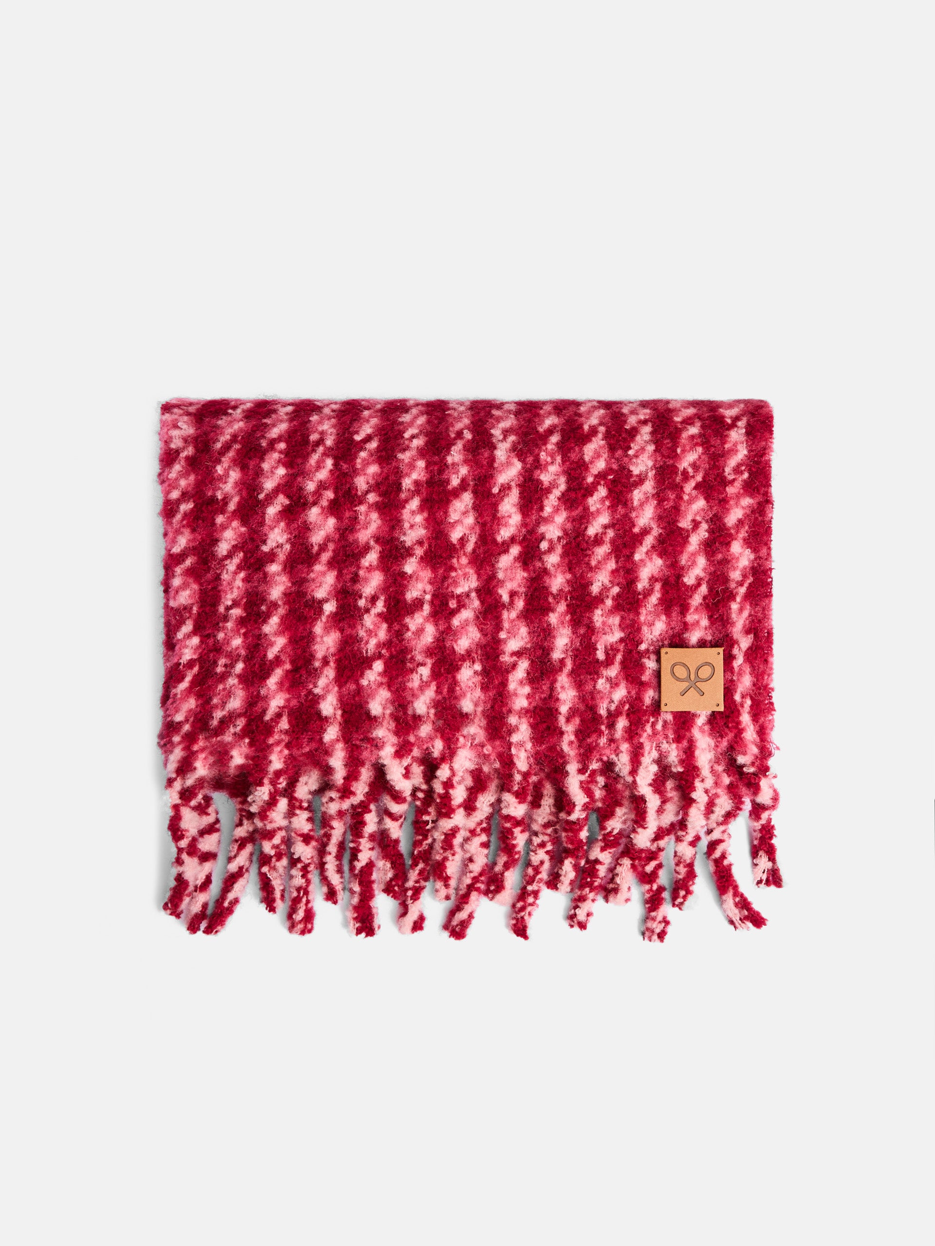 Pink houndstooth scarf