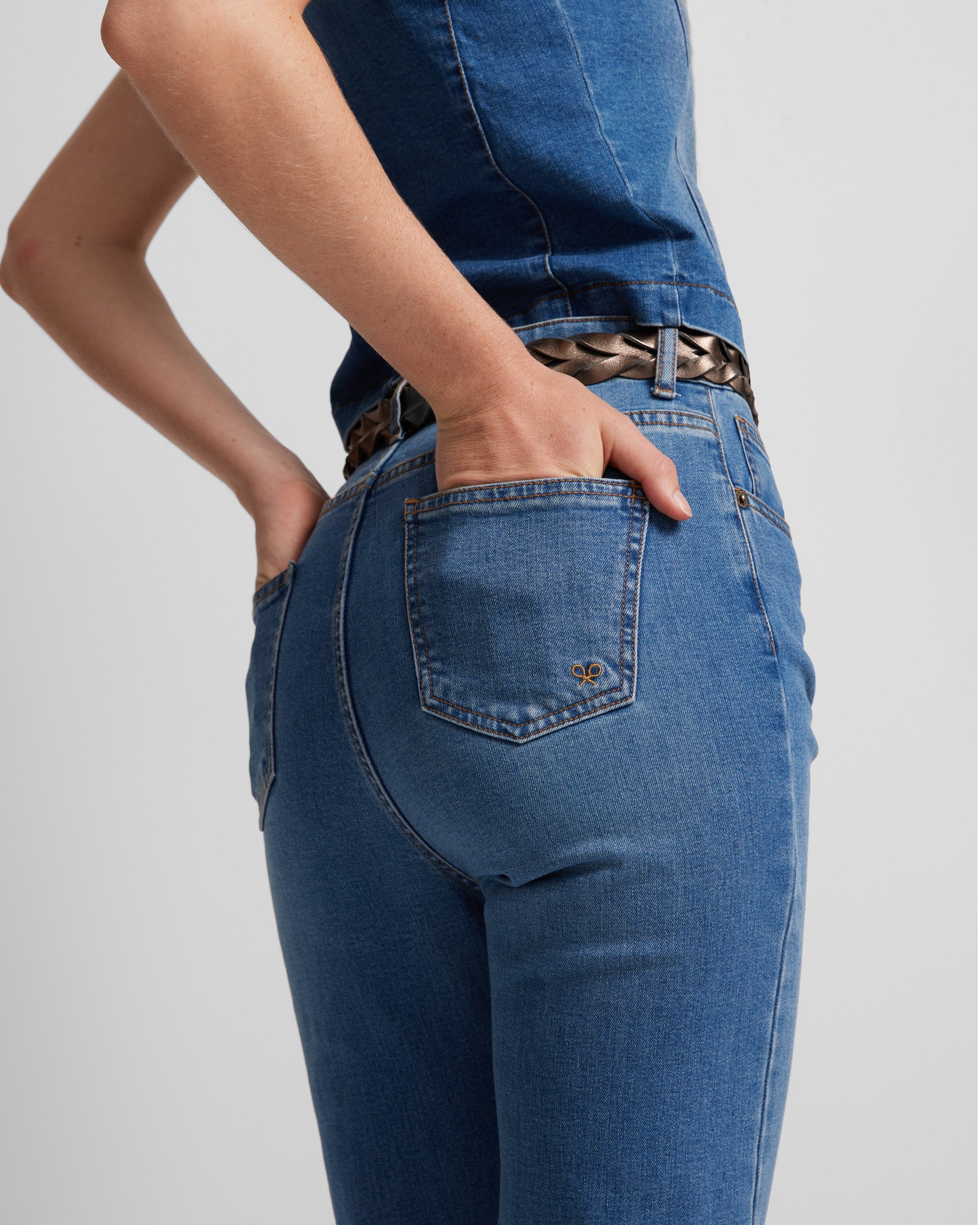 Pantalon à revers en jean