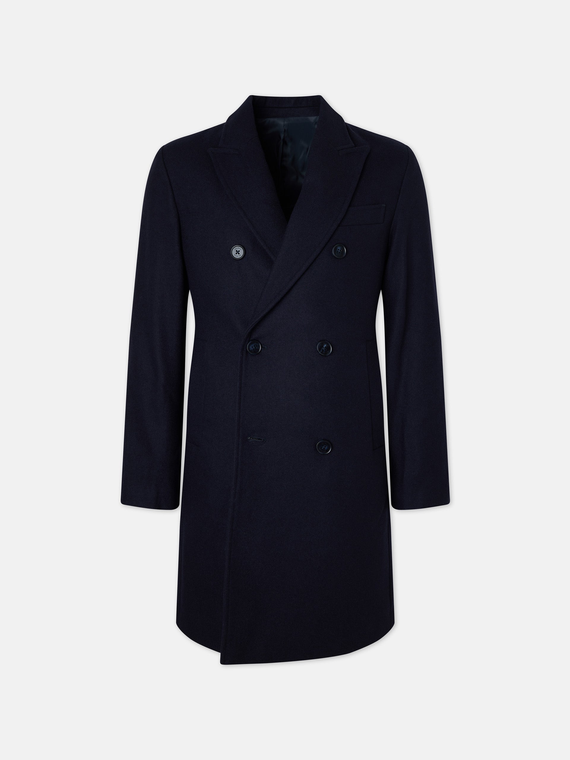 Navy blue double-breasted coat