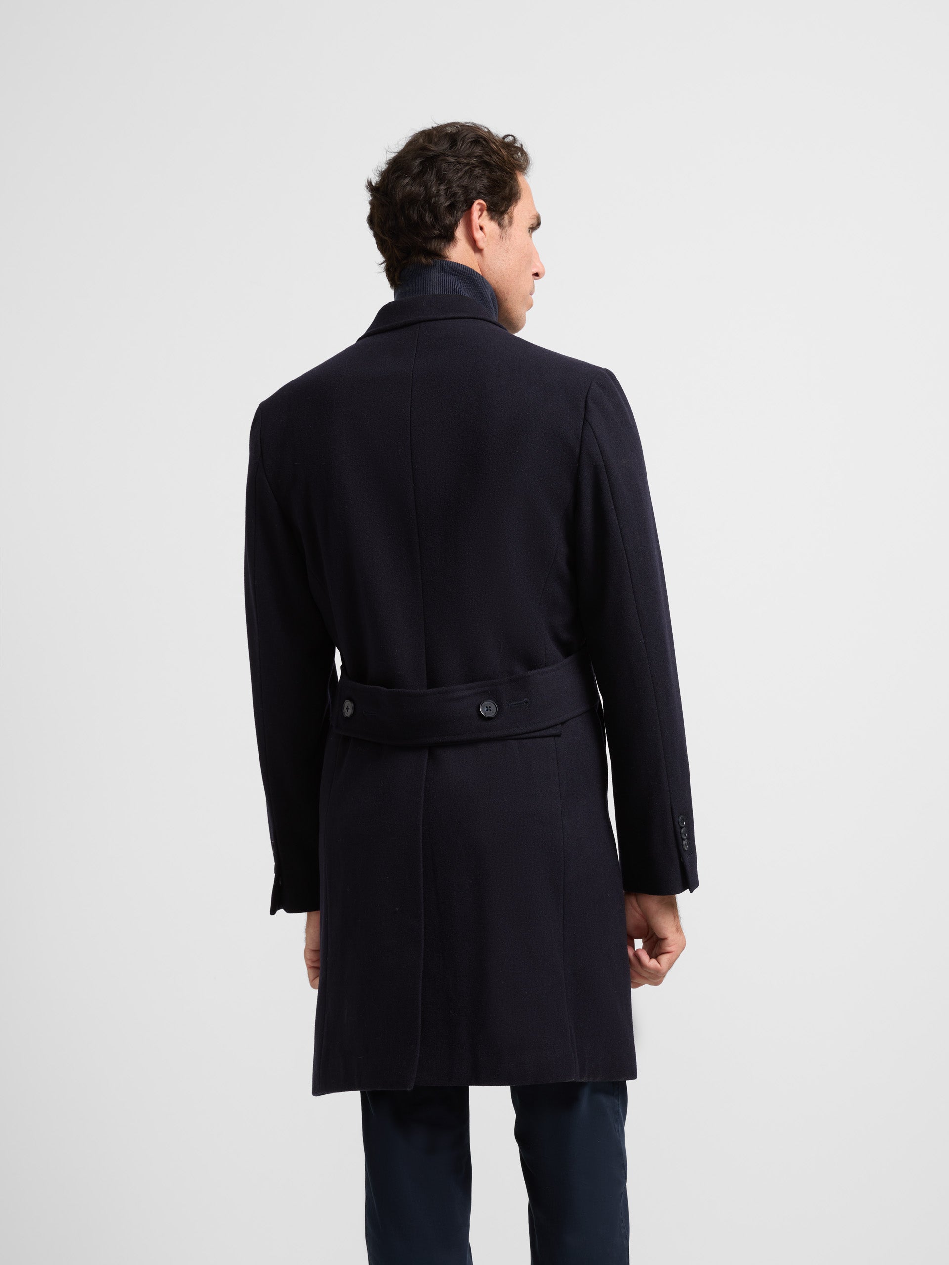 Navy blue double-breasted coat