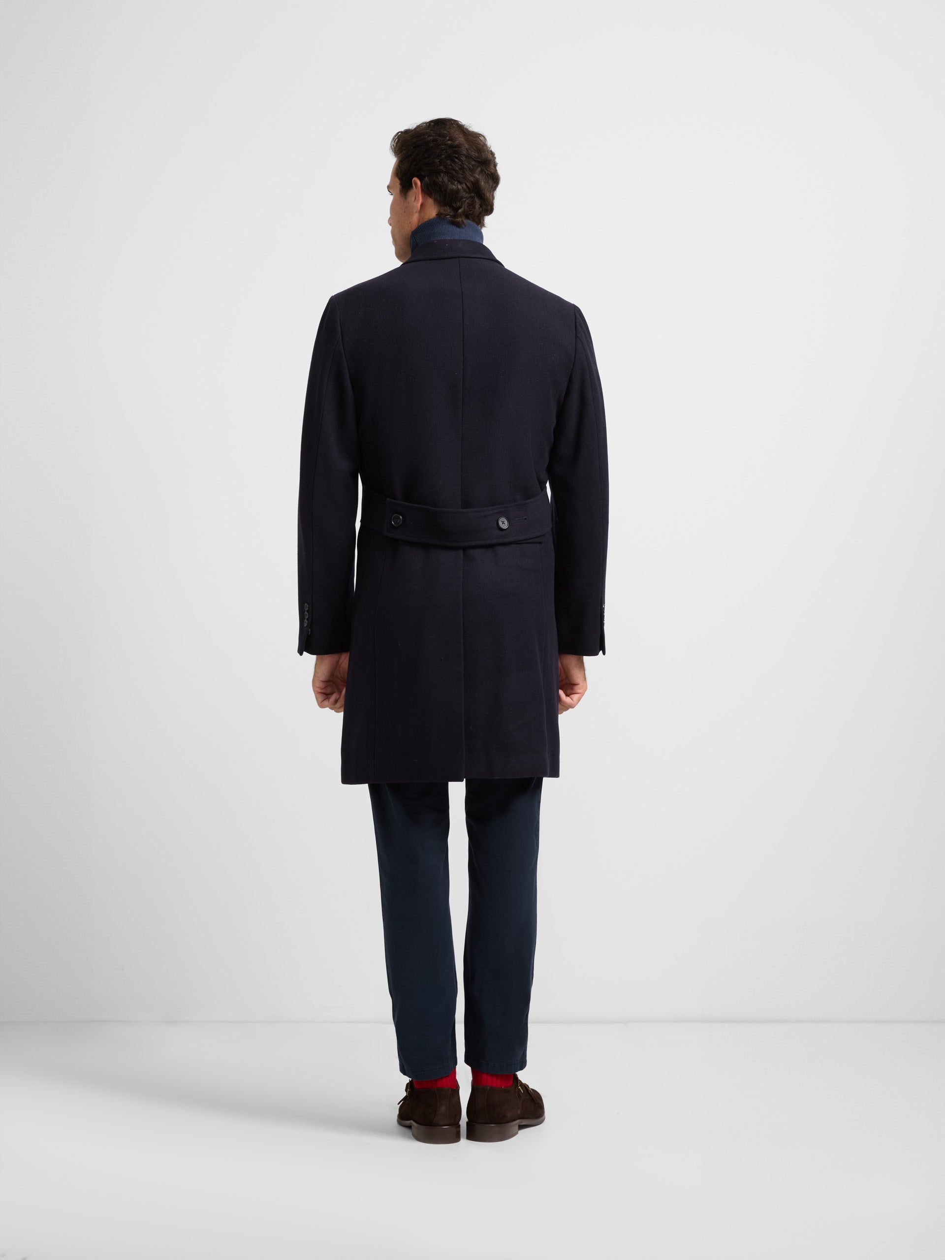 Navy blue double-breasted coat