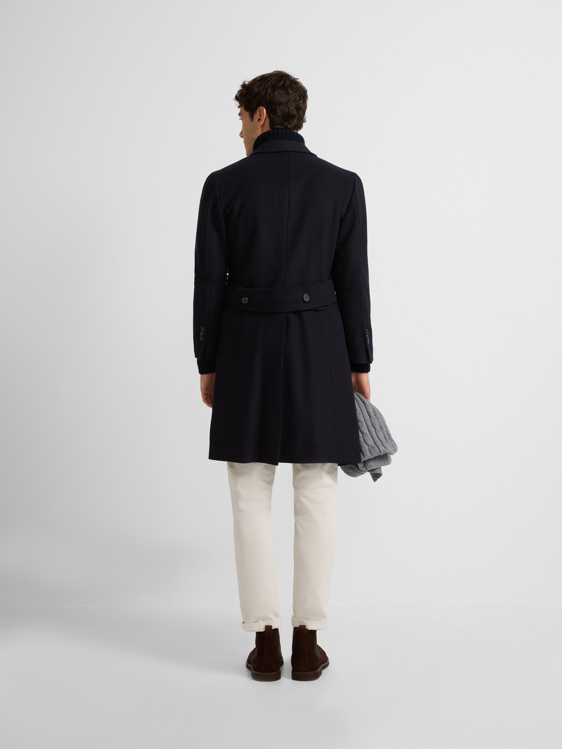 Navy blue double-breasted coat