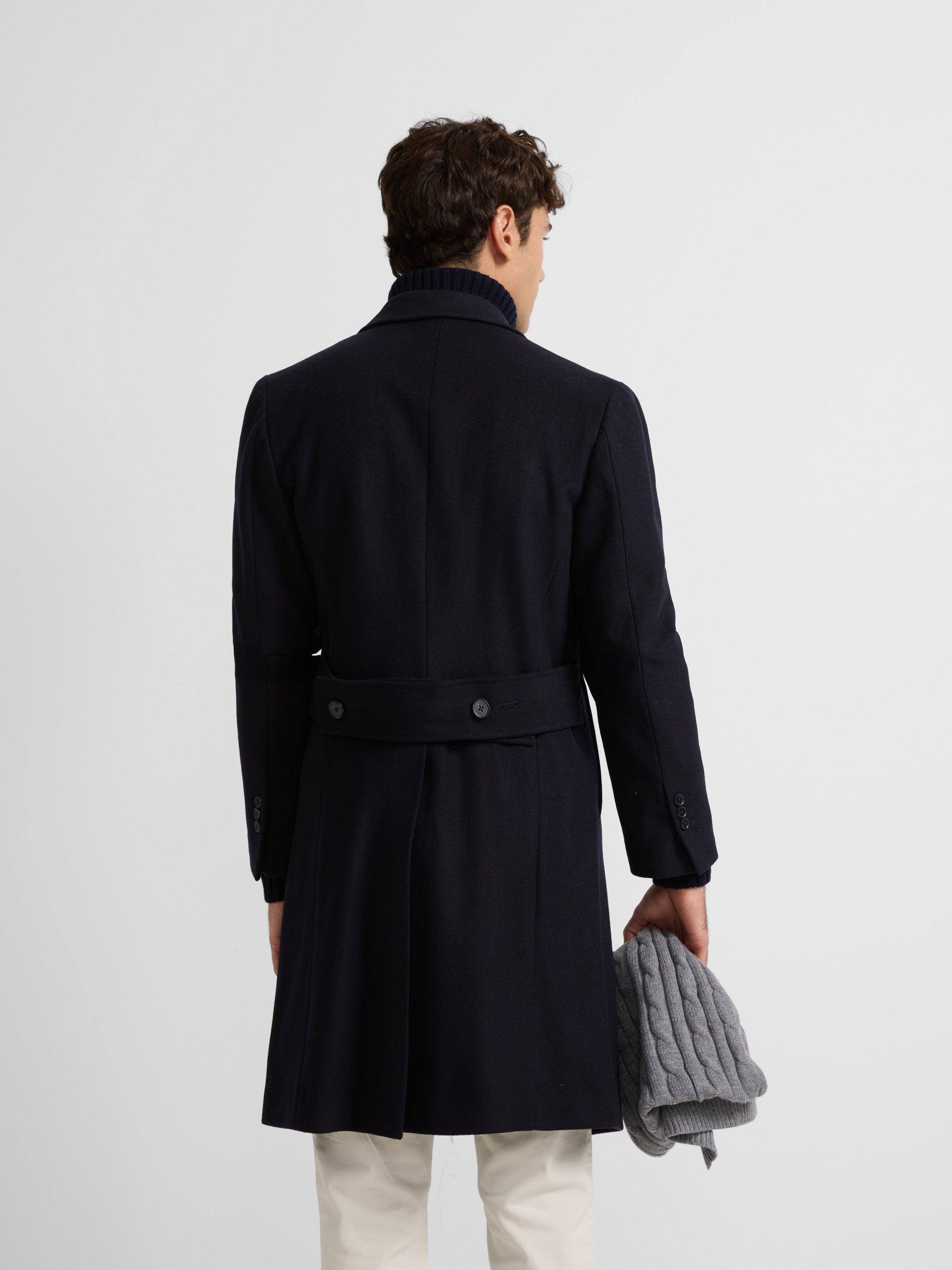 Navy blue double-breasted coat