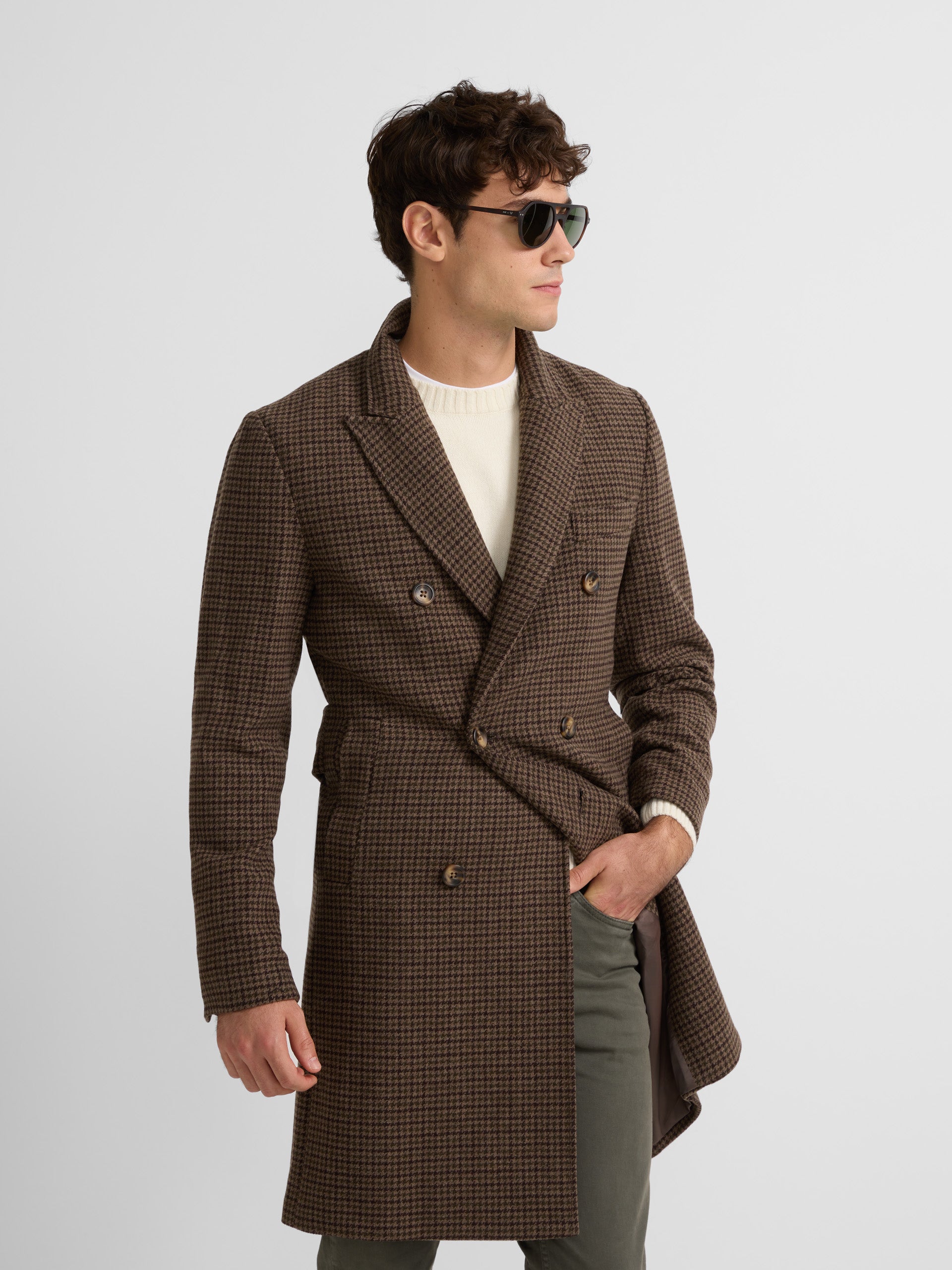 Dark beige harrys double-breasted coat