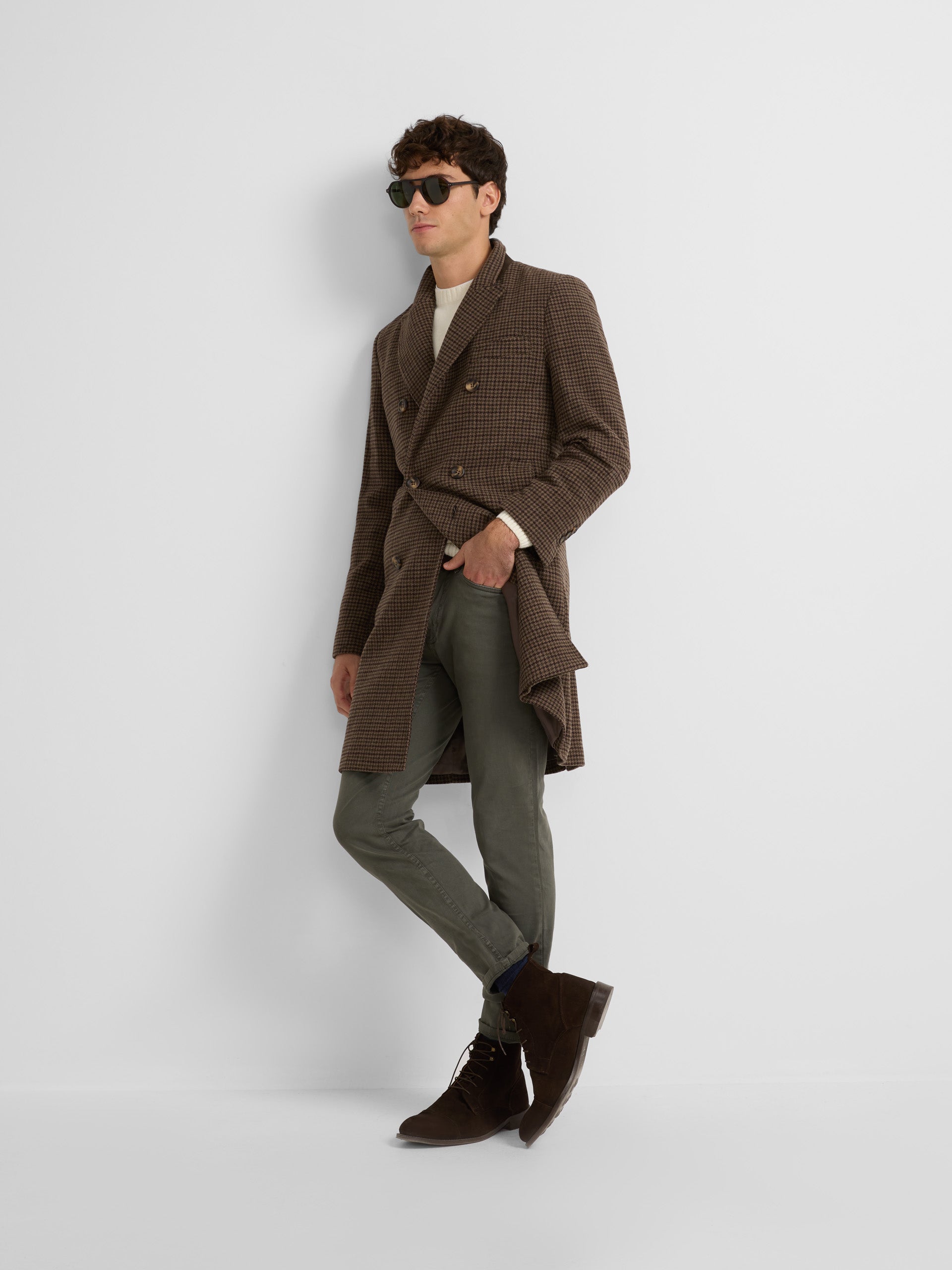 Dark beige harrys double-breasted coat